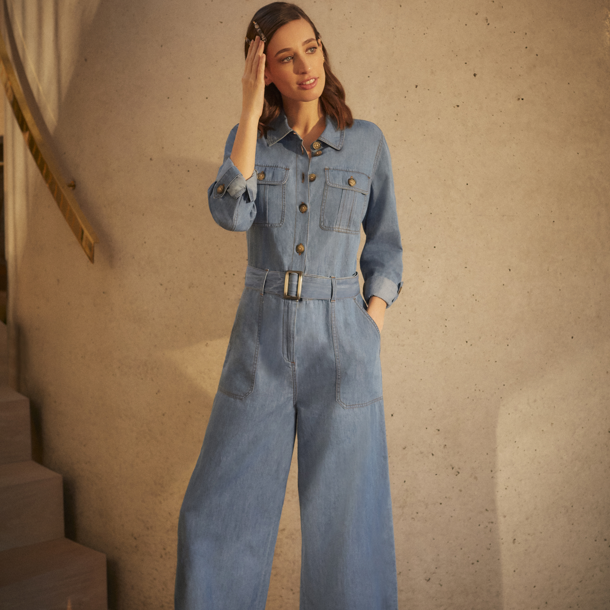 warehouse denim boiler suit