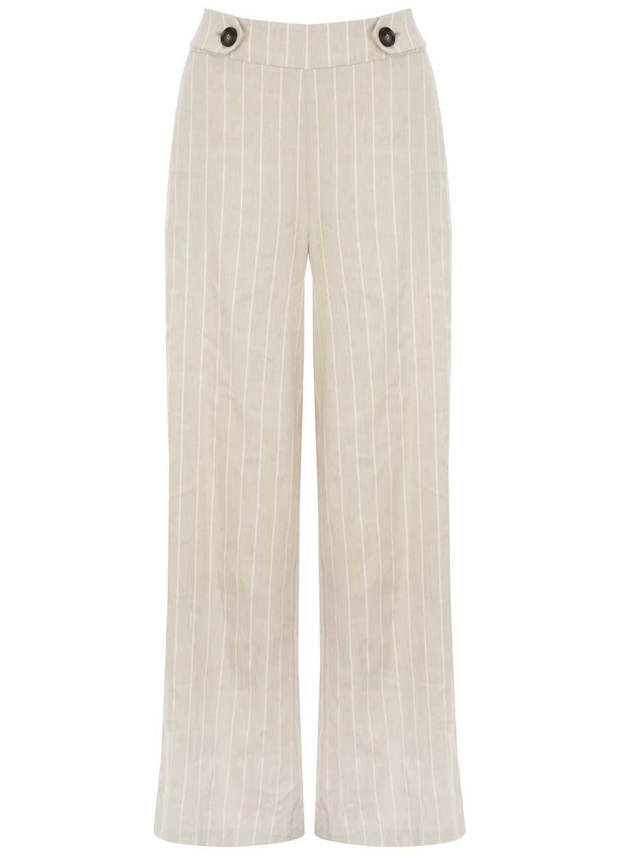 cream striped trousers