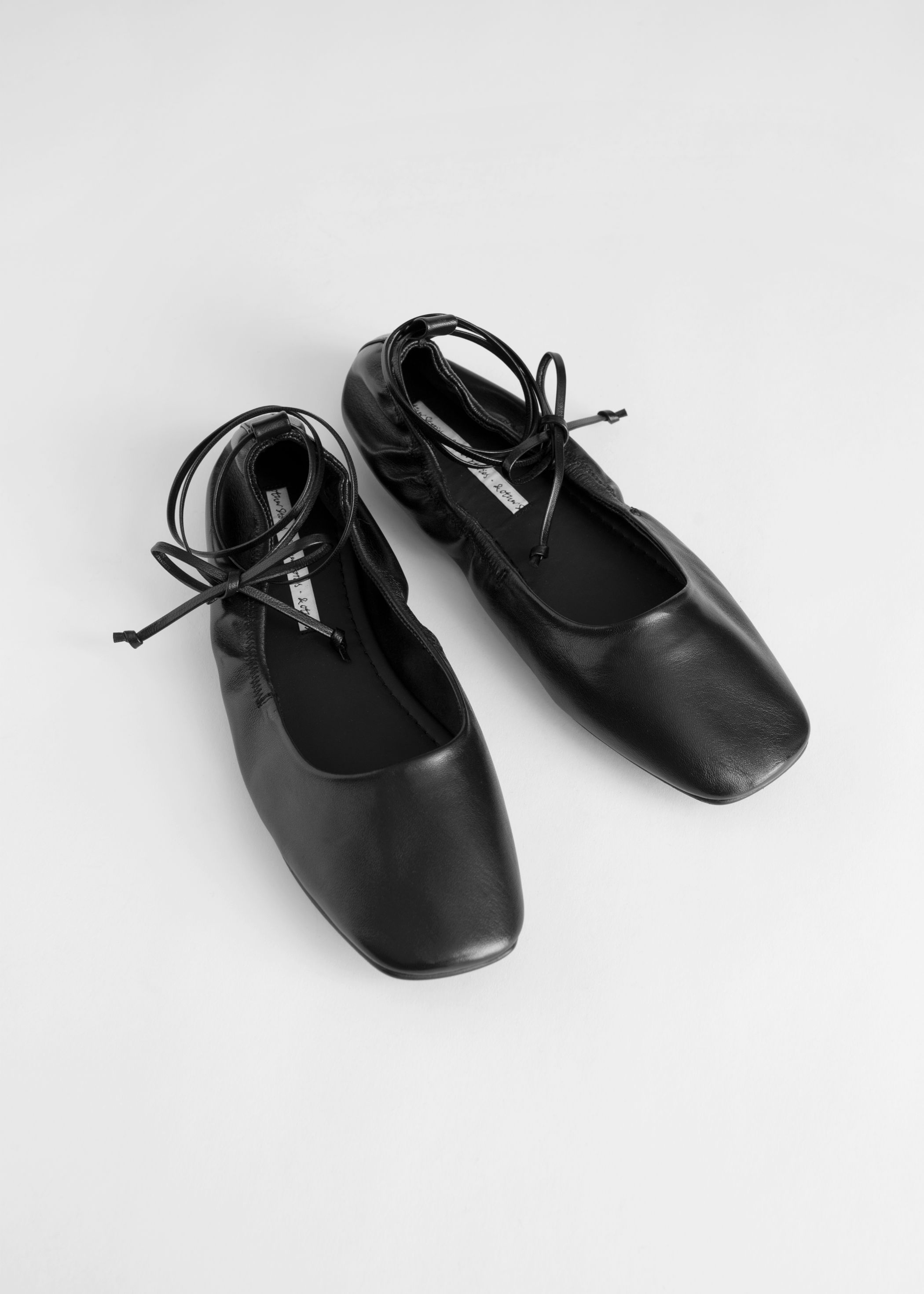 leather lace up flats