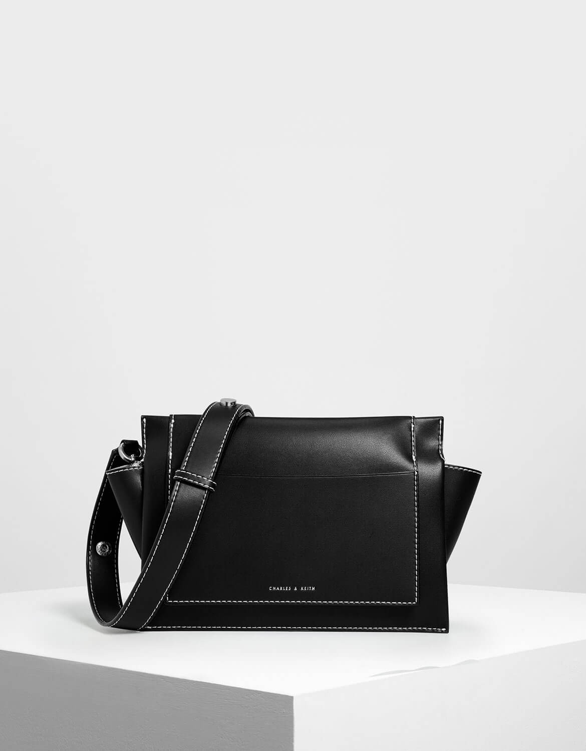 charles and keith black shoulder bag