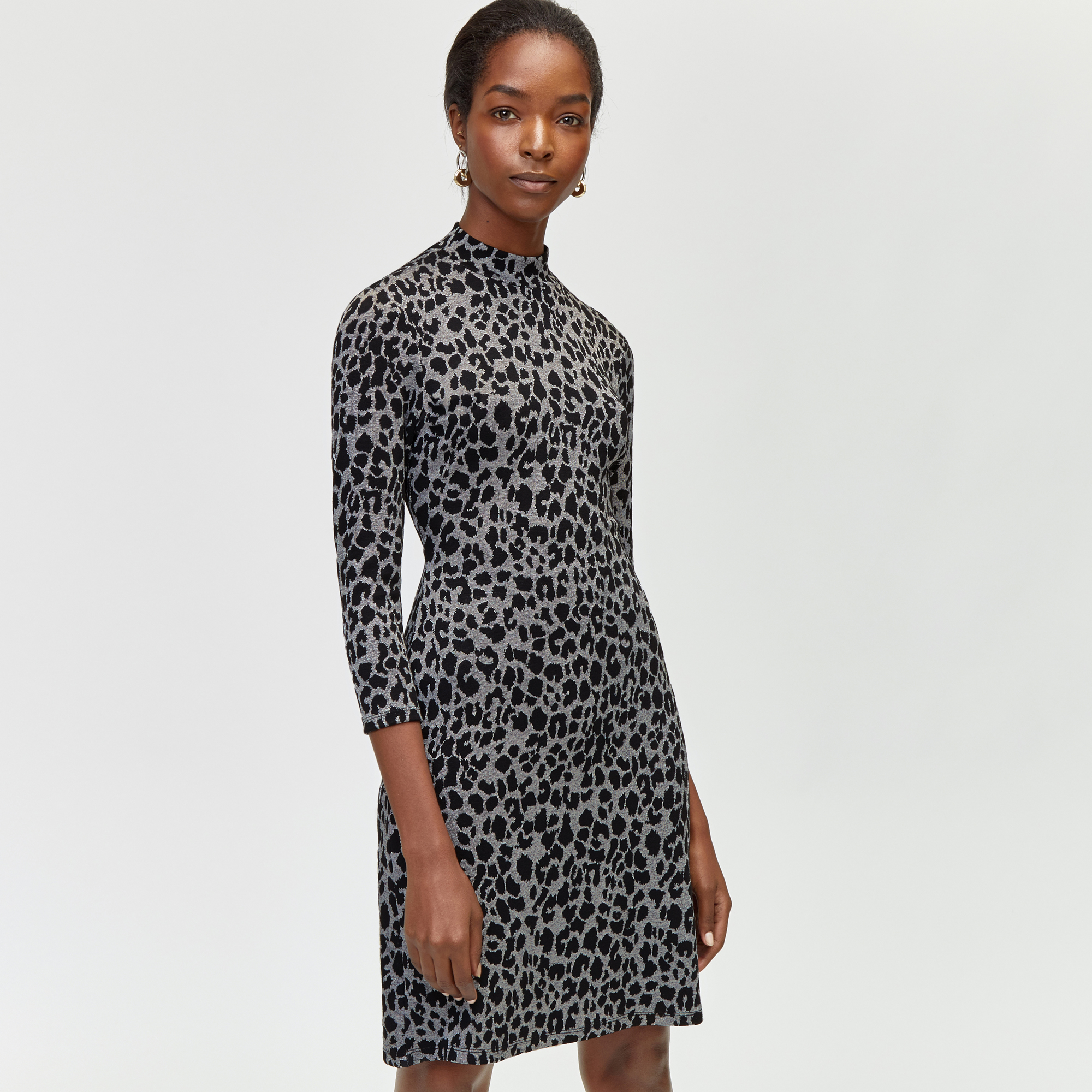 warehouse grey leopard print dress