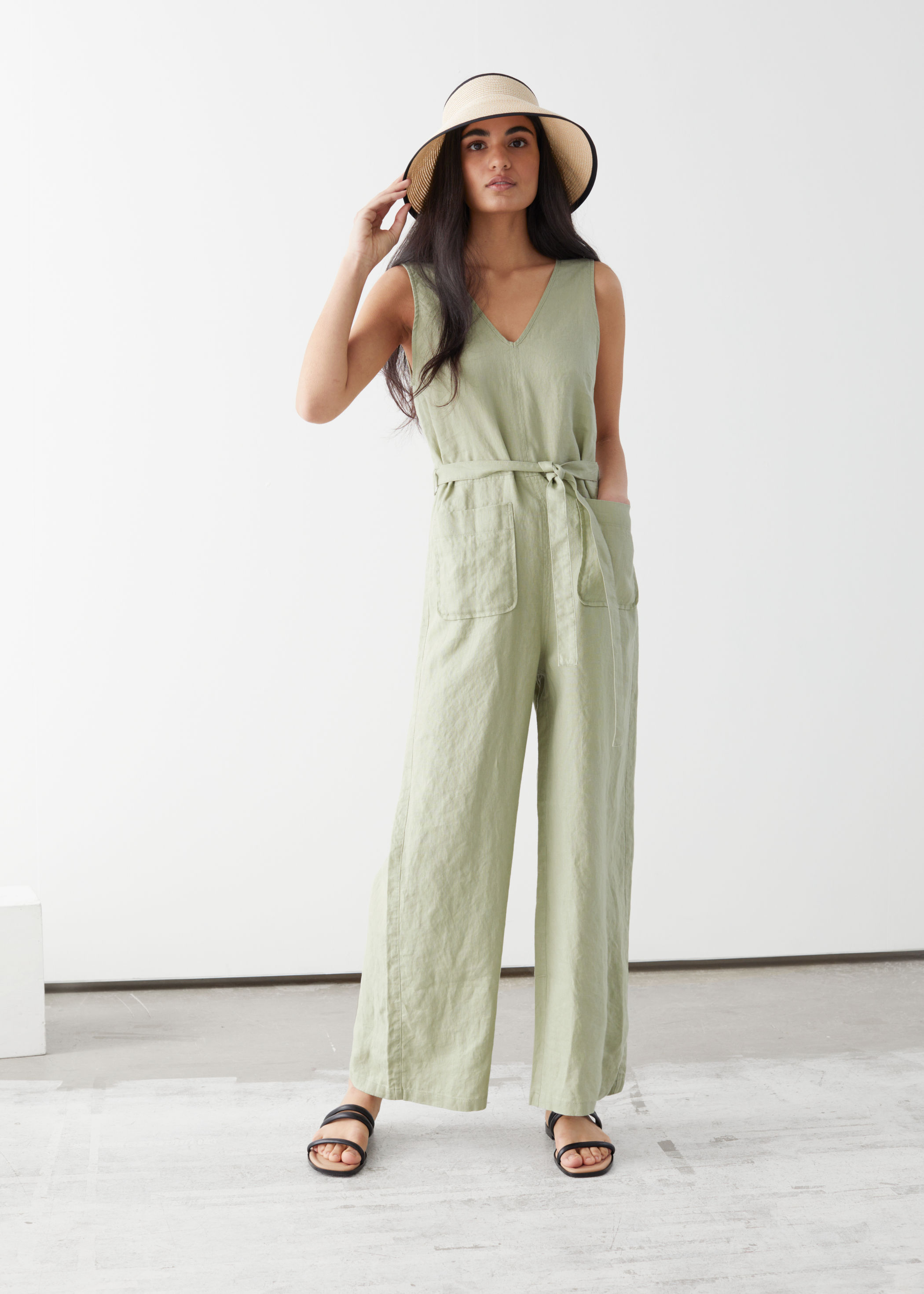 linen oversized jumpsuit