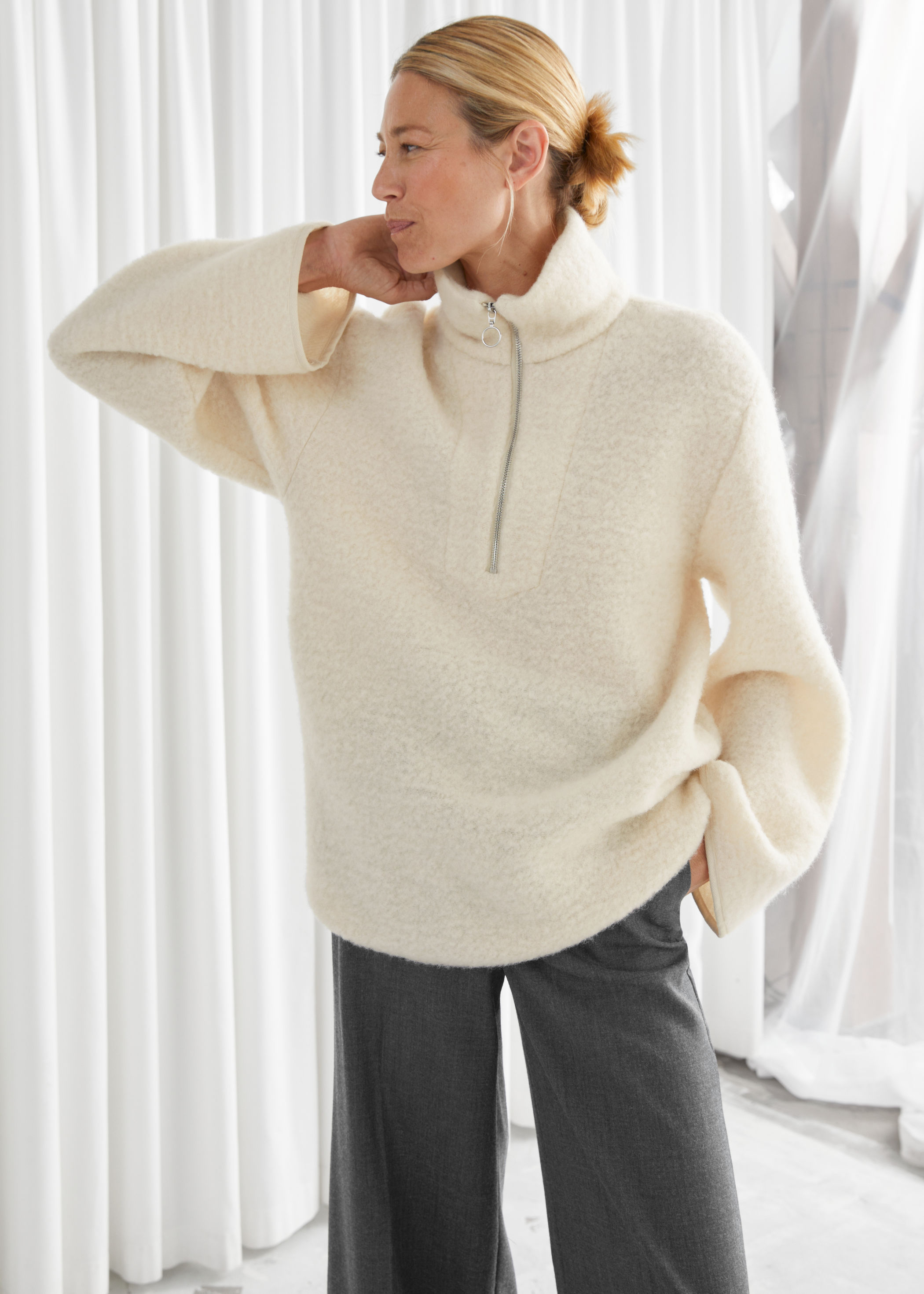 sweater zip neck