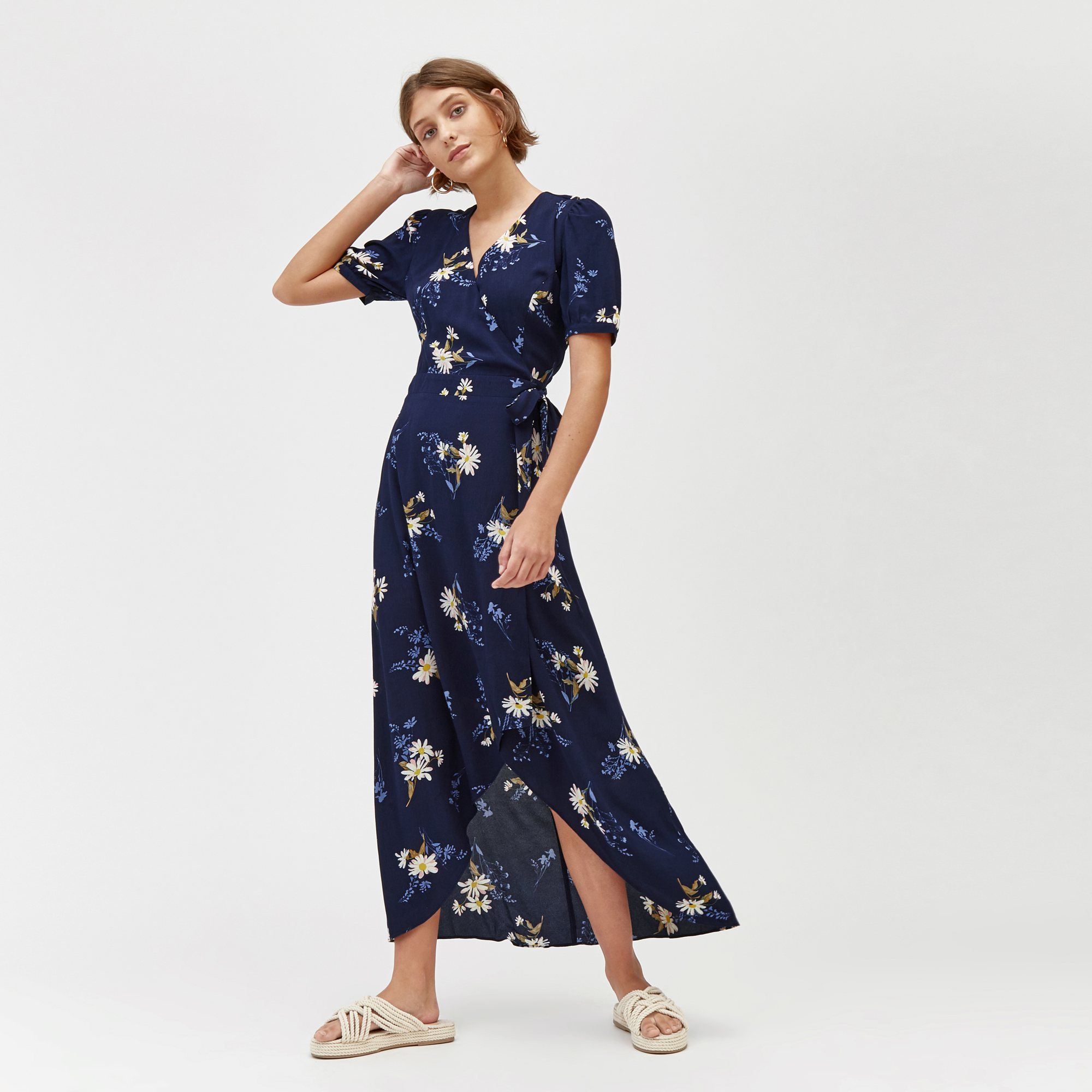 wrap over maxi dress uk