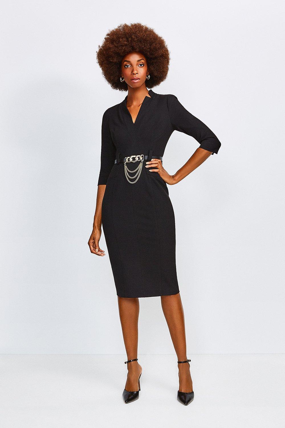 dress with chain belt