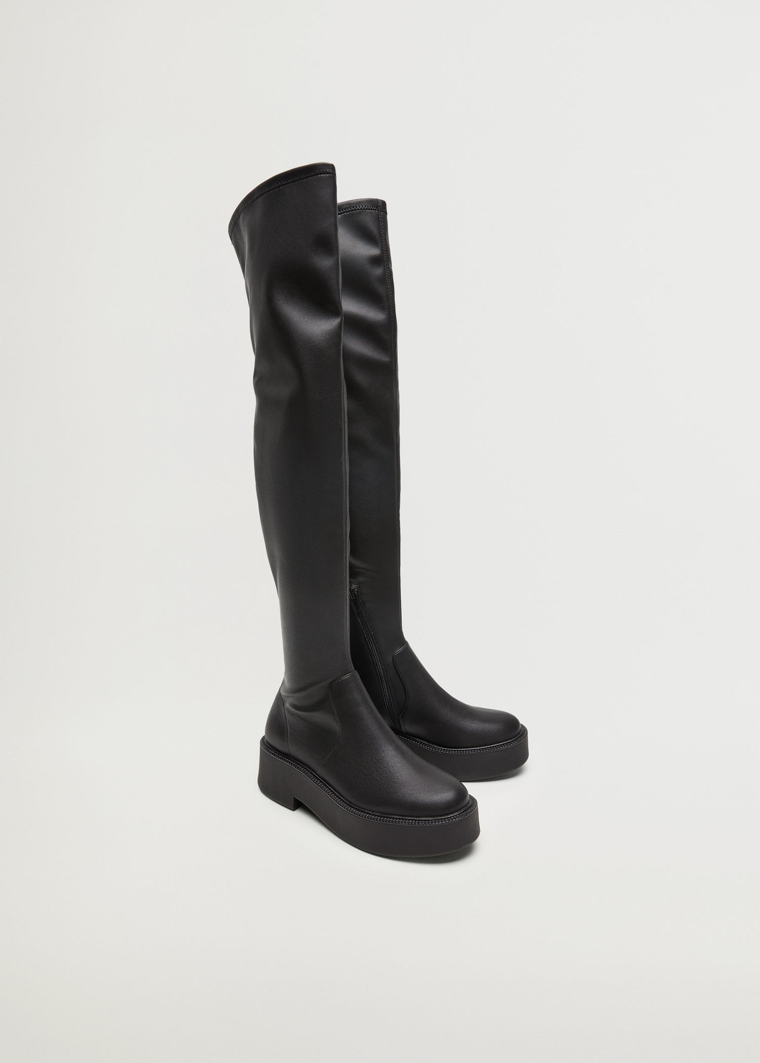 black tall platform boots