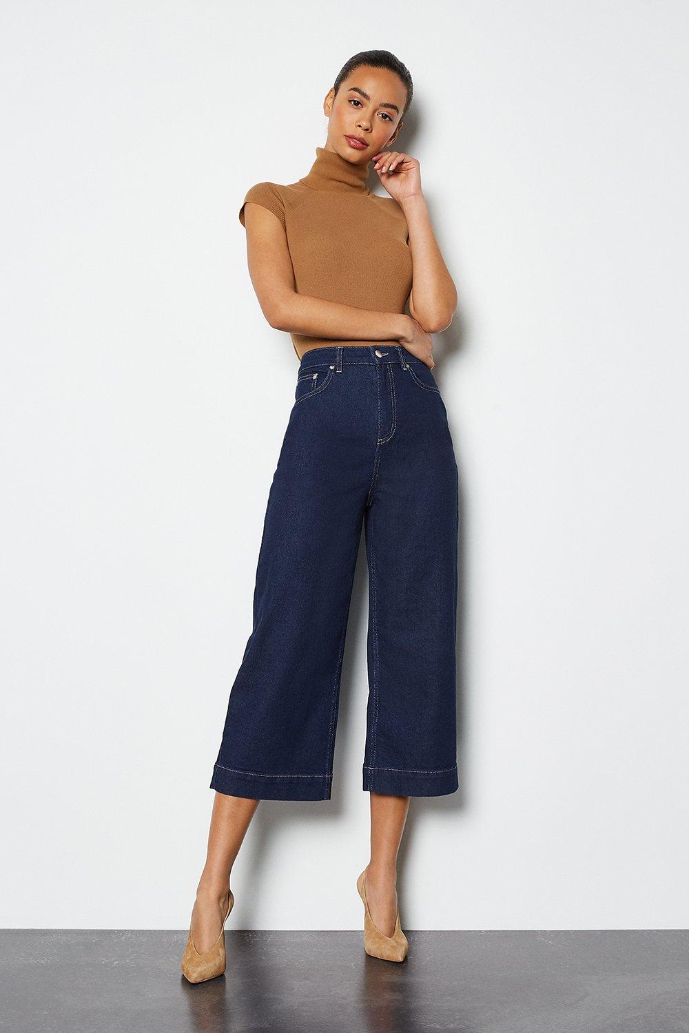 wide leg ankle grazer jeans