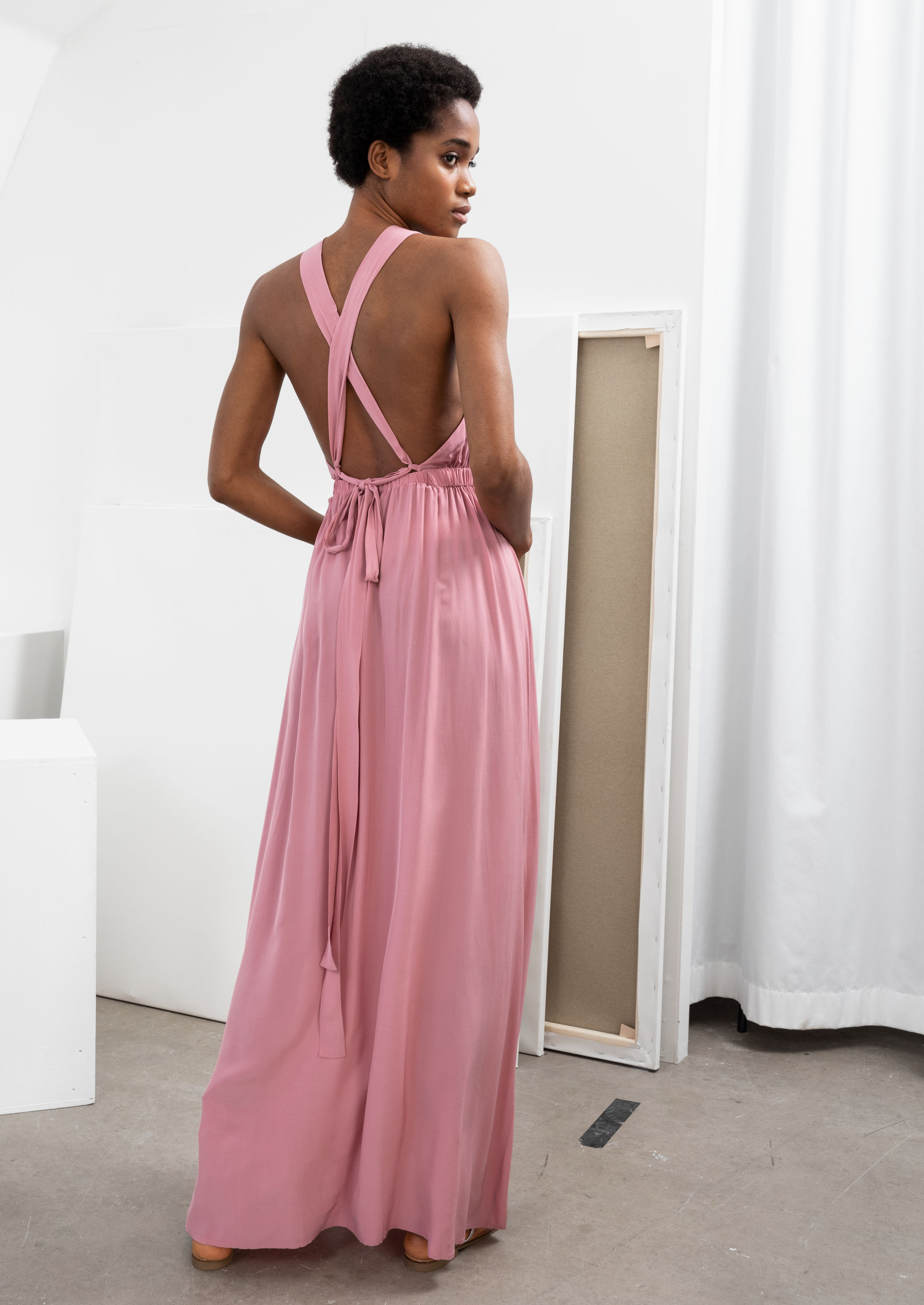 pink sheer maxi dress