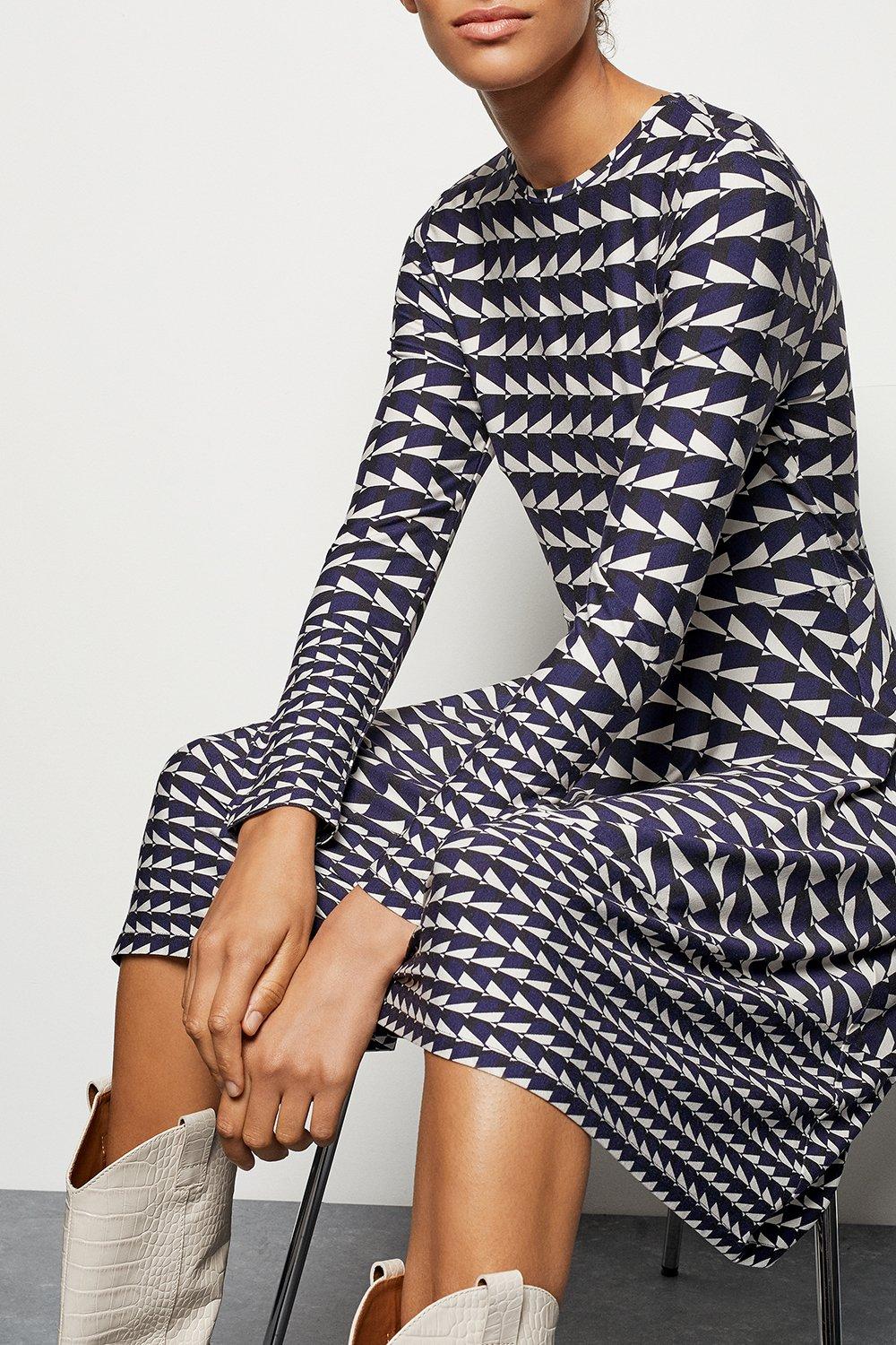 karen millen interlaced geo trim dress