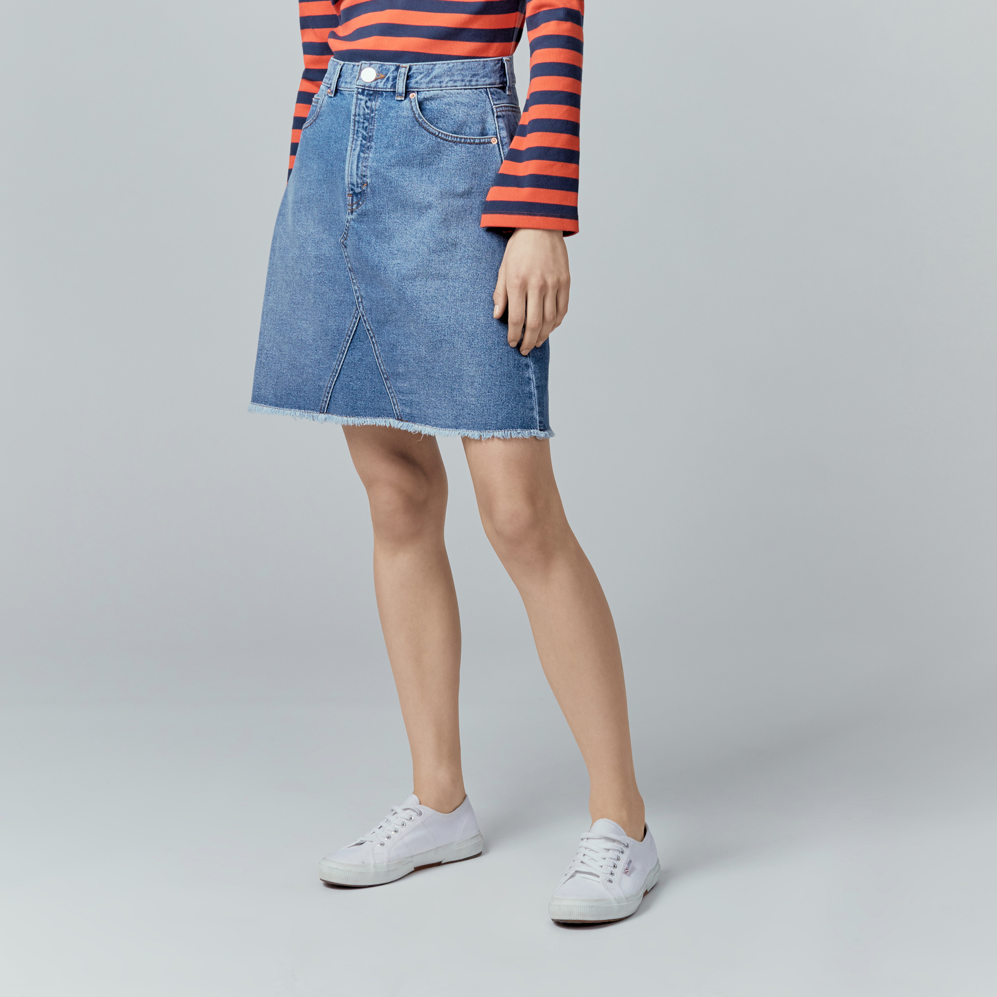 warehouse a line denim skirt