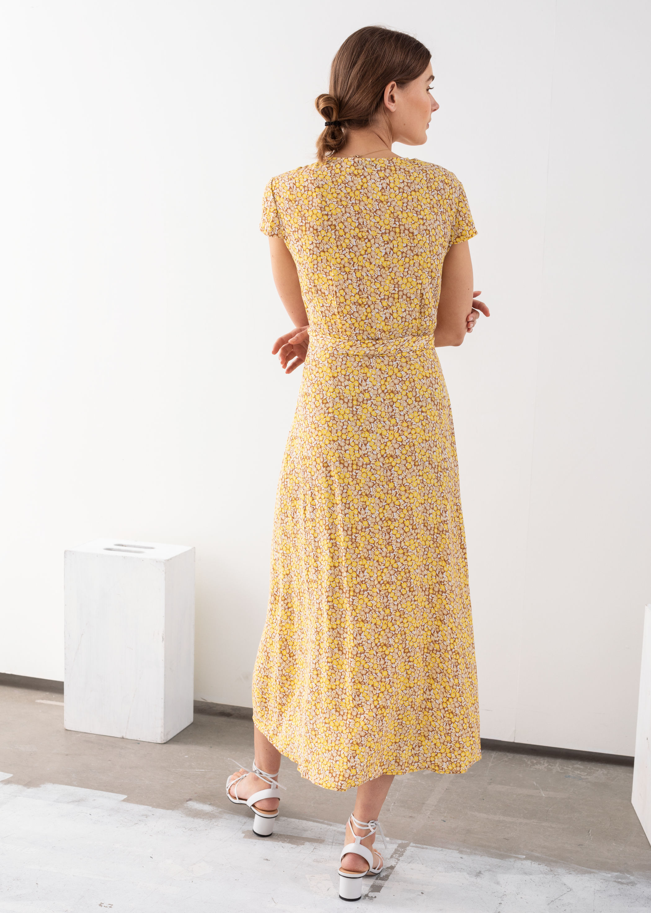 & other stories yellow wrap dress