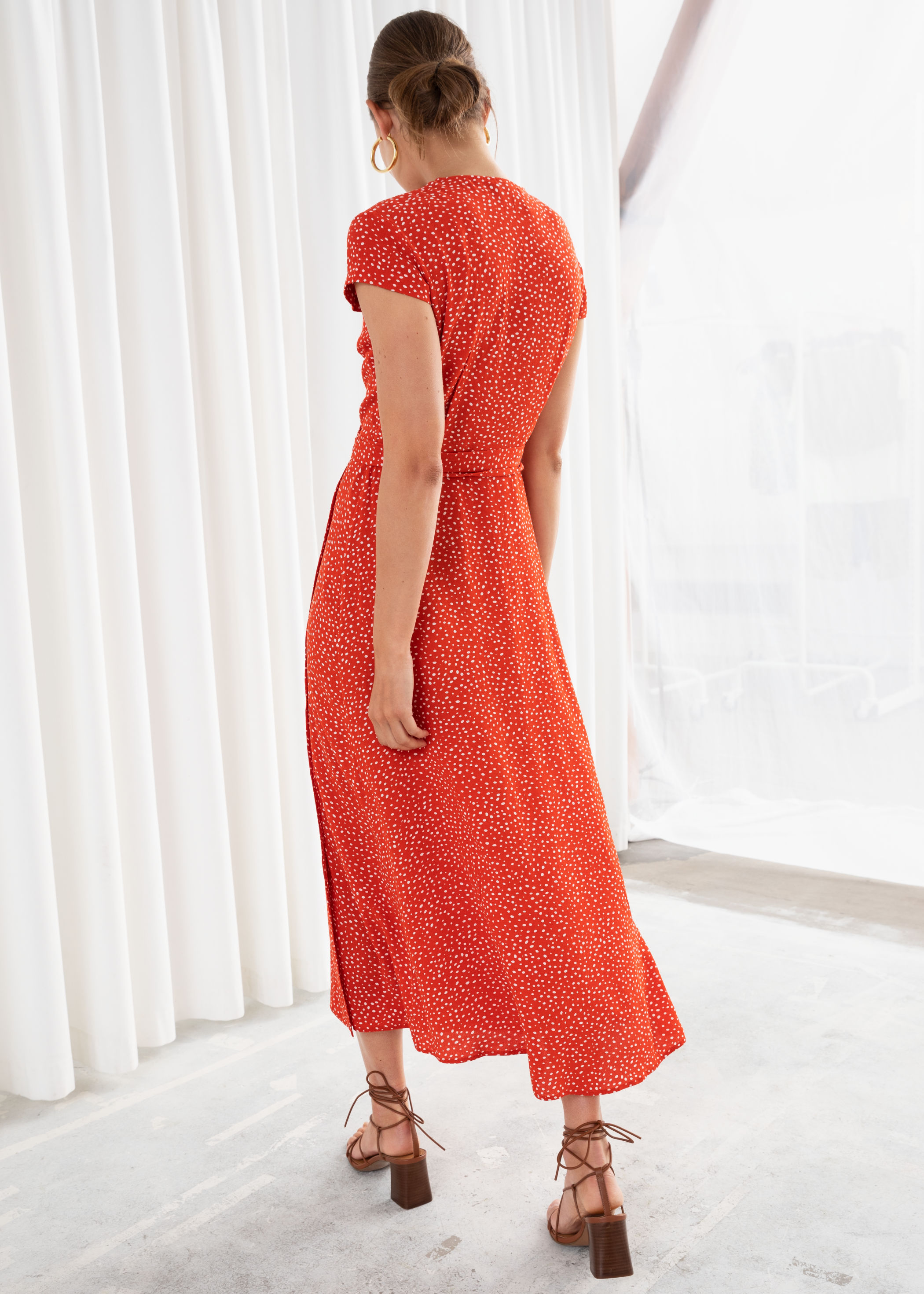 wrap dress red polka dot