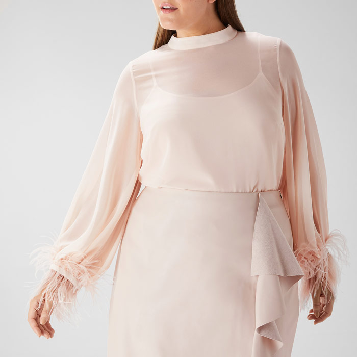 coast pink feather dress