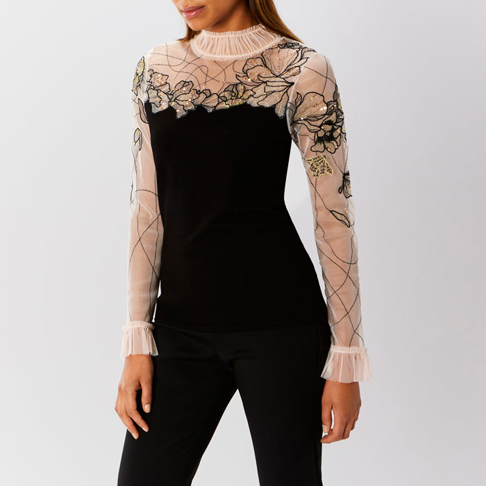 ceri tulle knit dress