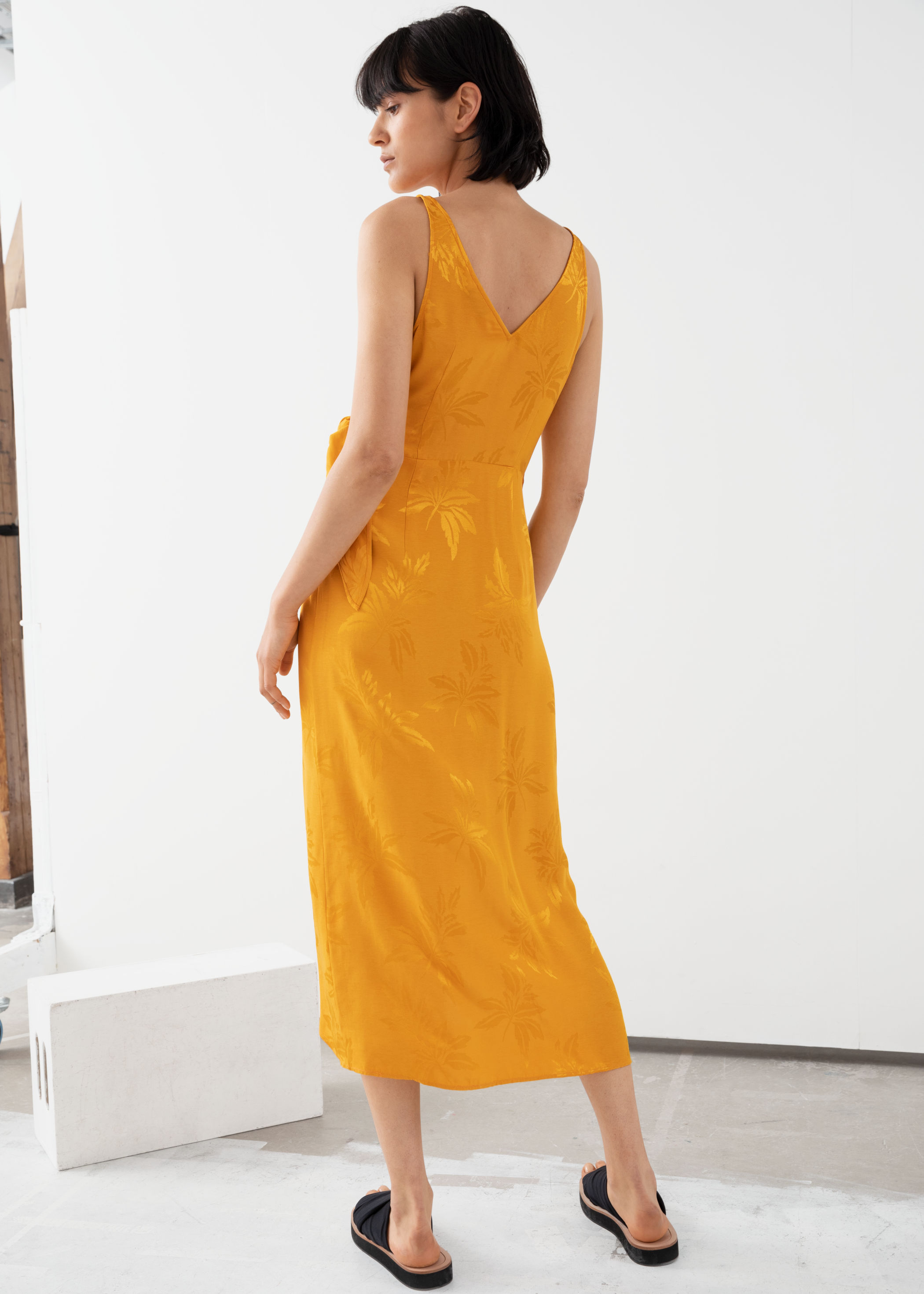 & other stories yellow wrap dress