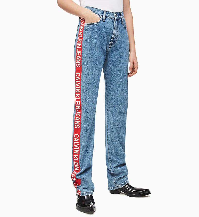 calvin klein taped jeans