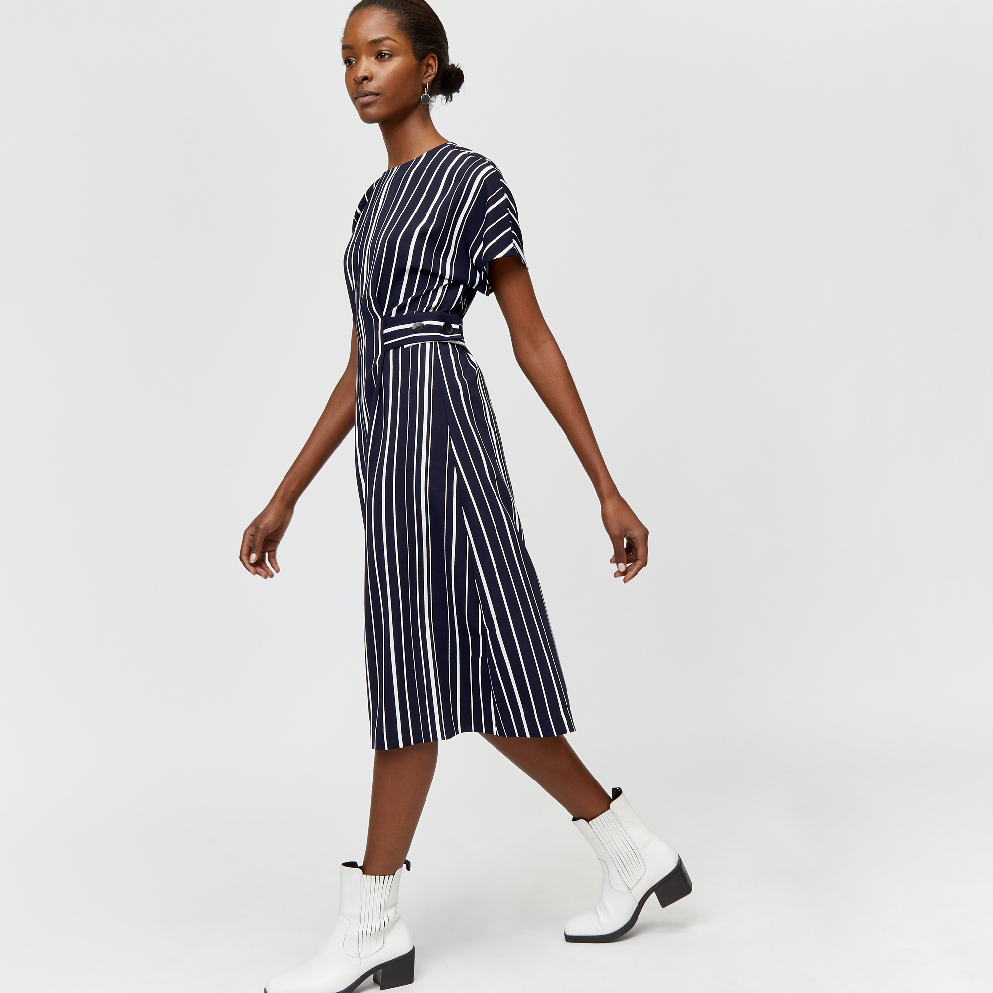 Warehouse button sale midi dress