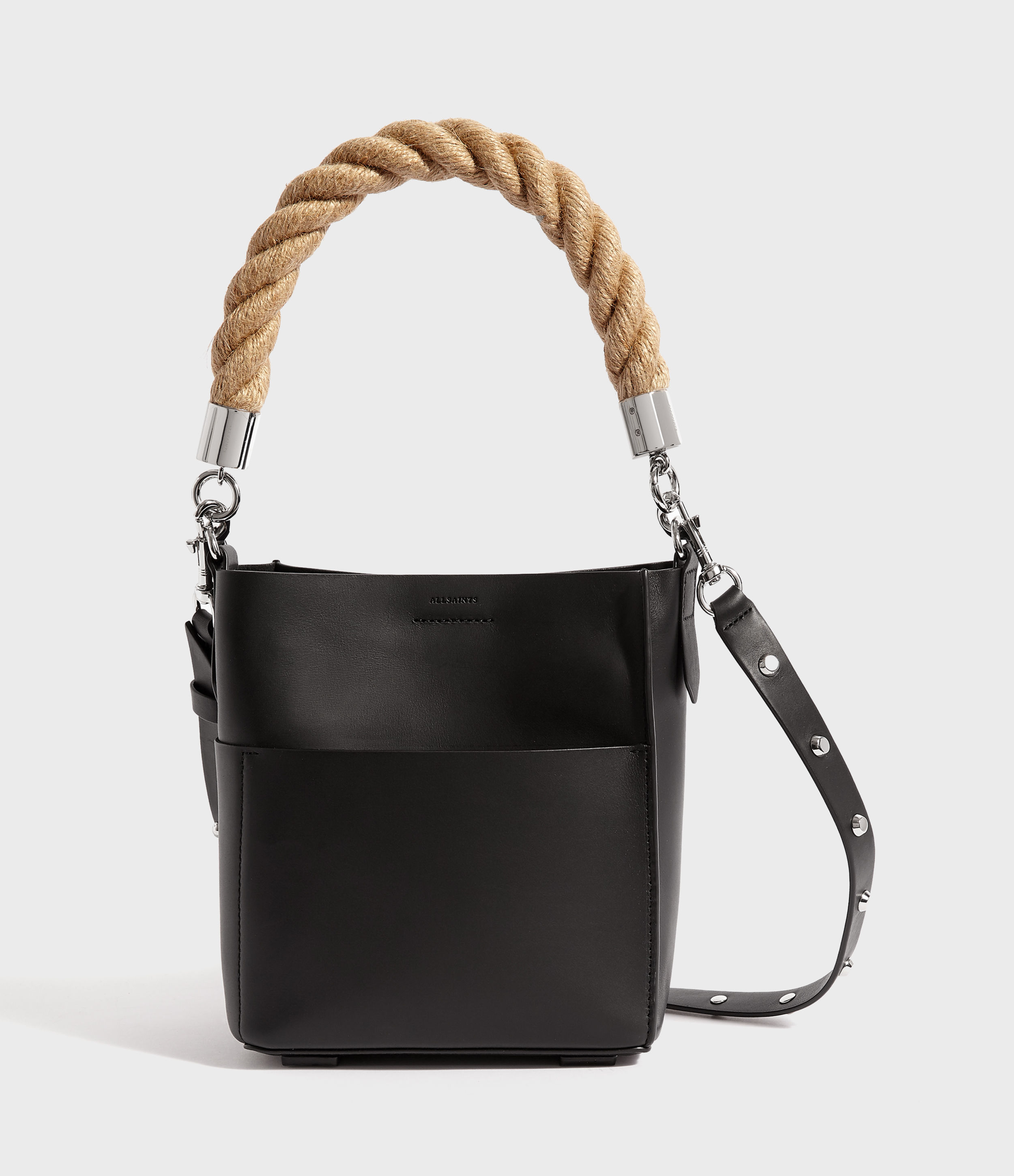 all saints leather tote