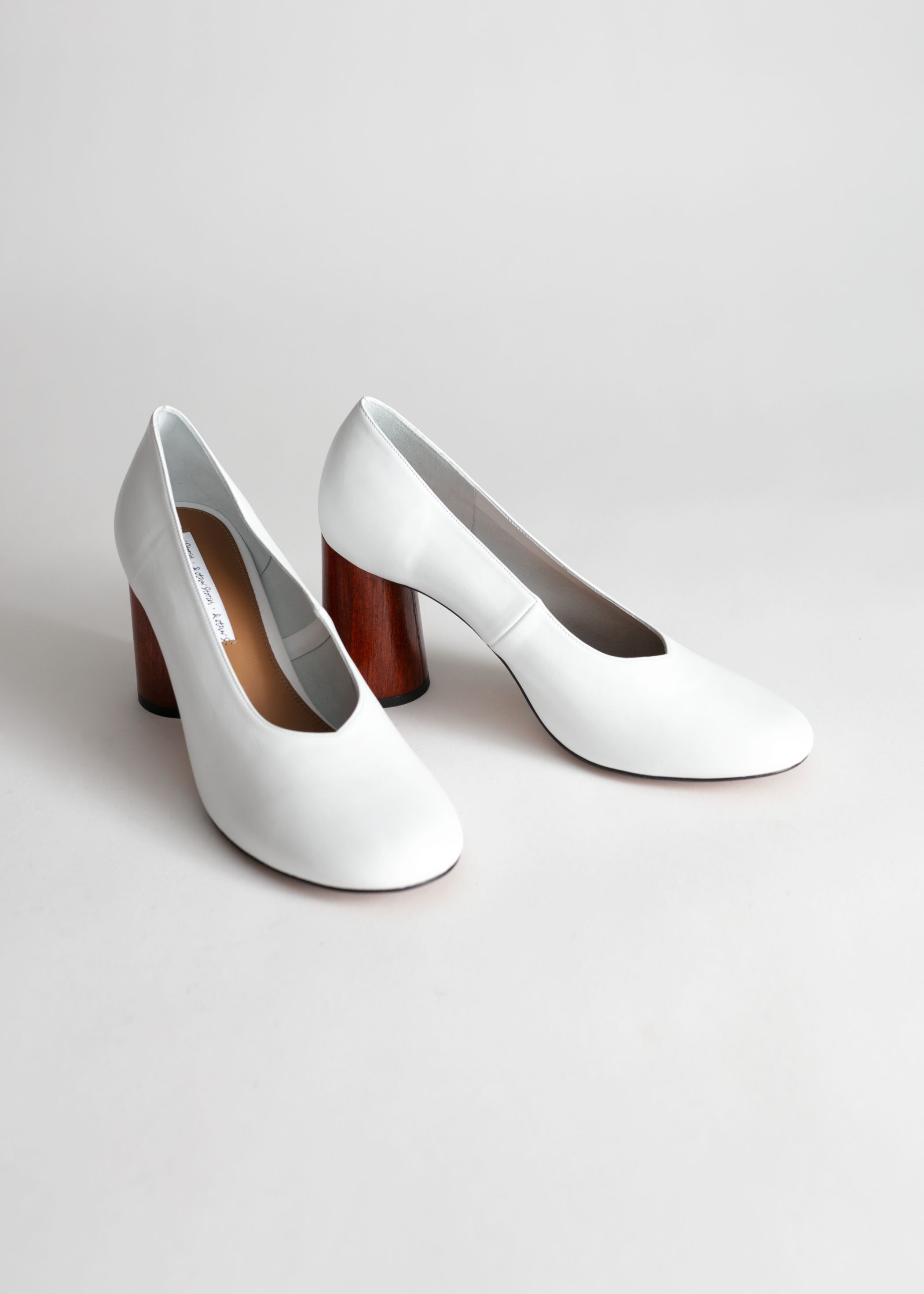 wooden heel pumps