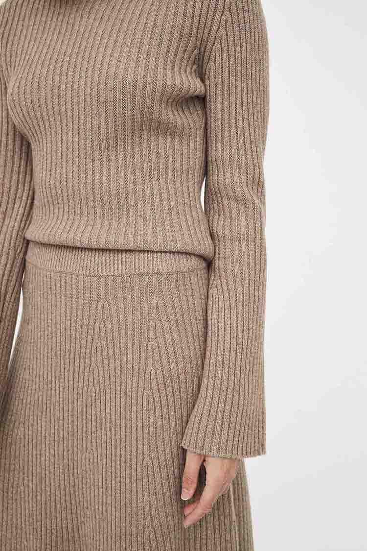 wool knit skirt midi