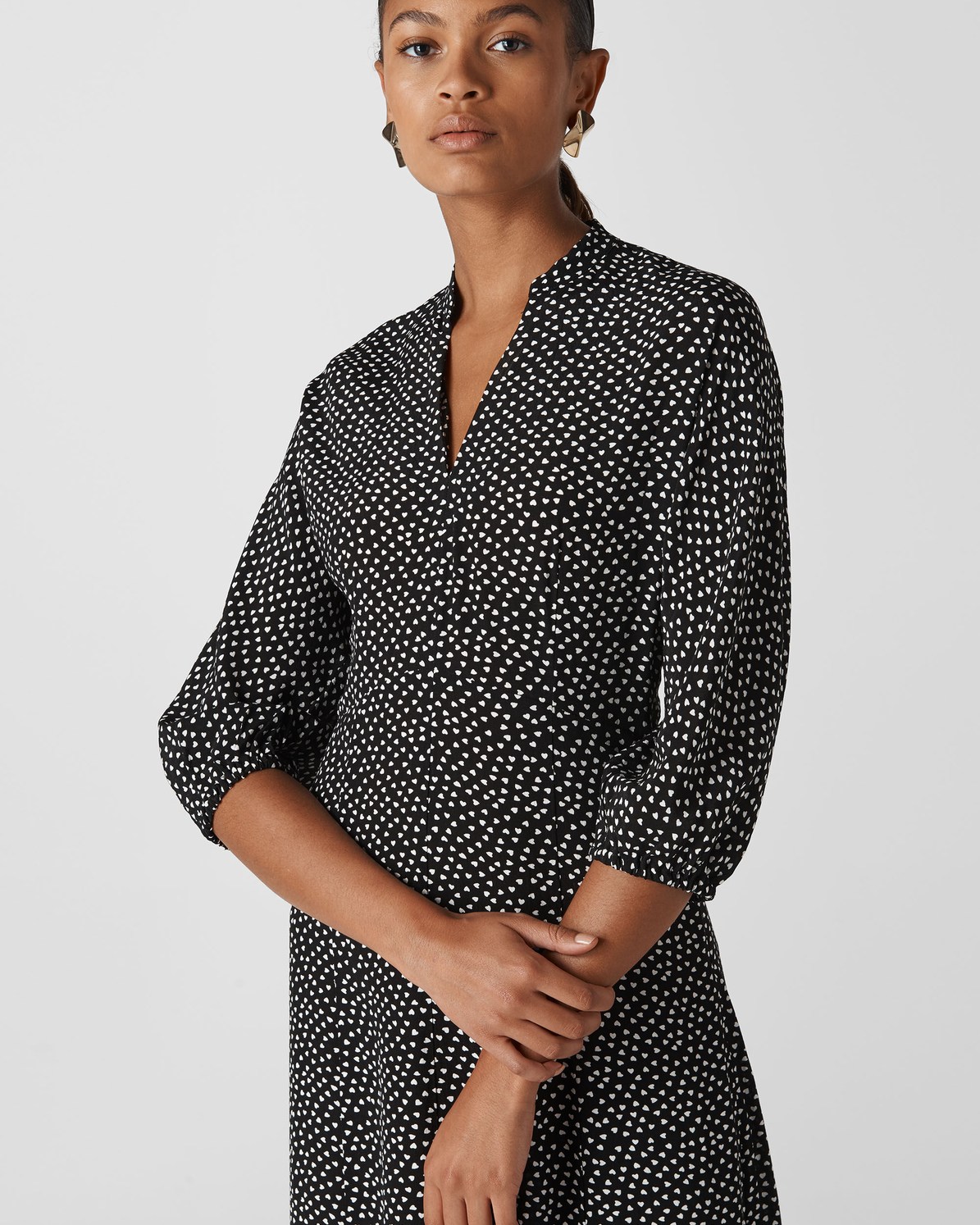 whistles confetti heart midi dress