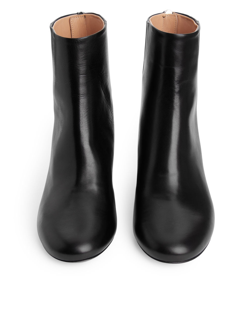 mid heel leather boots