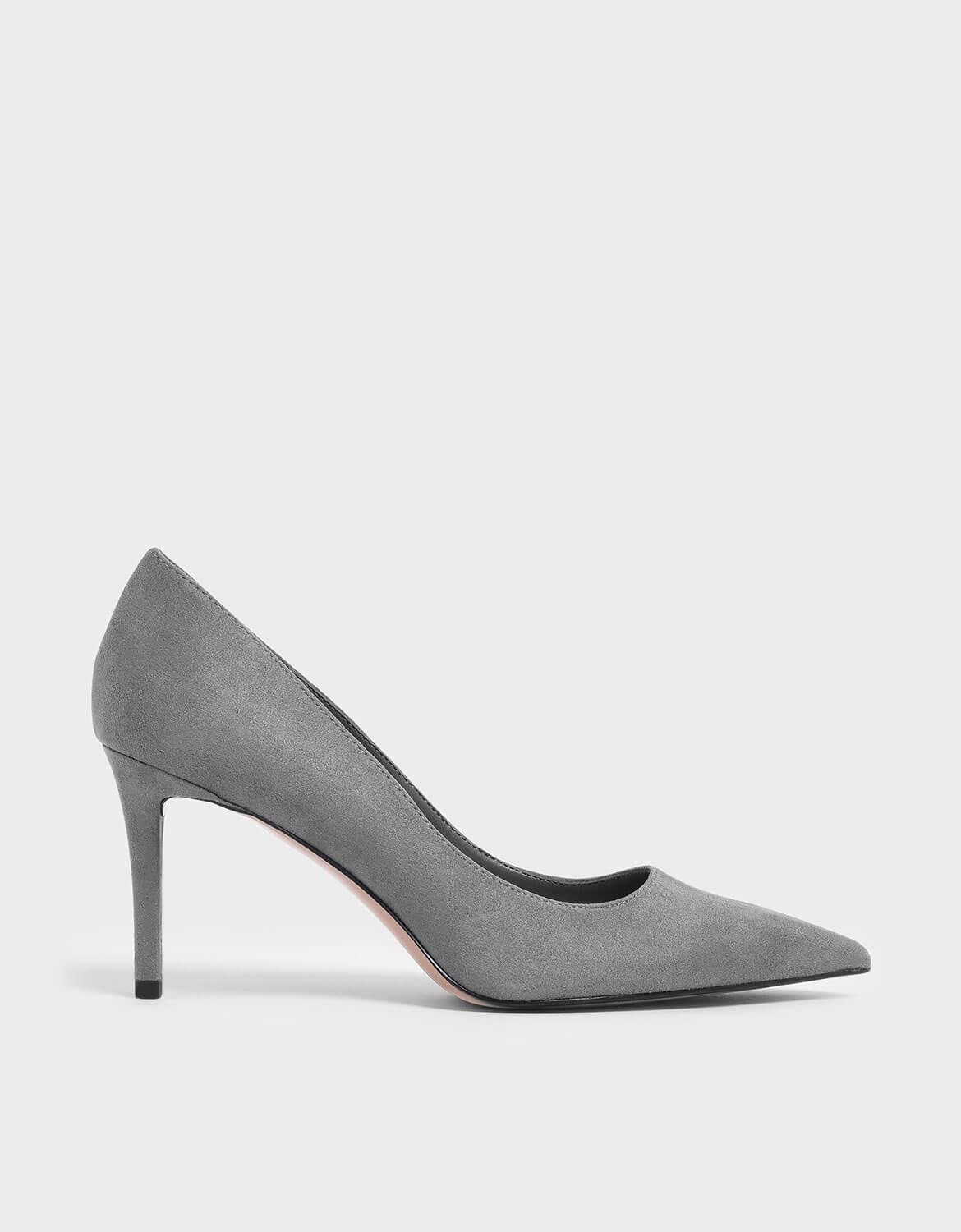 grey pointed heels