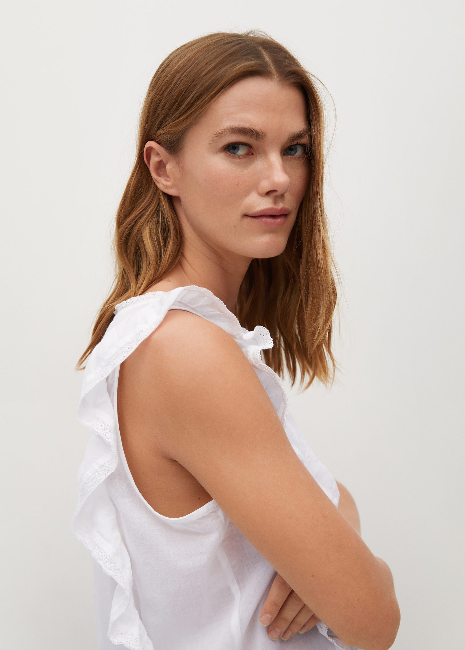 ruffled cotton blouse