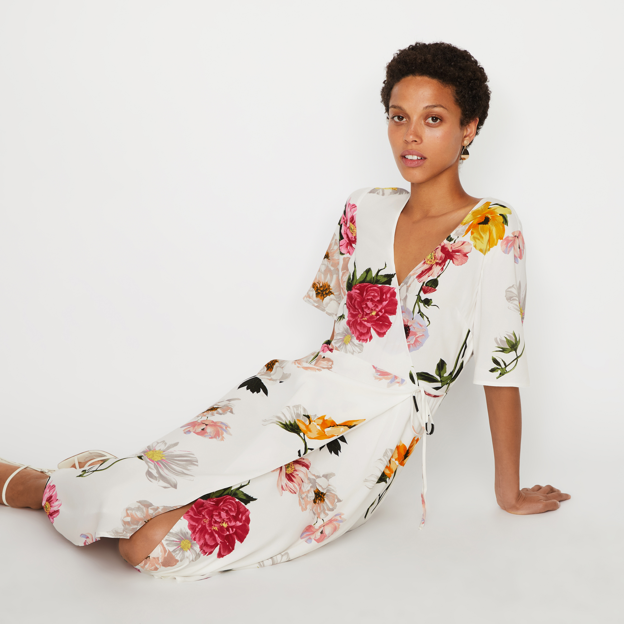 Flora Floral Midi Wrap Dress | Endource