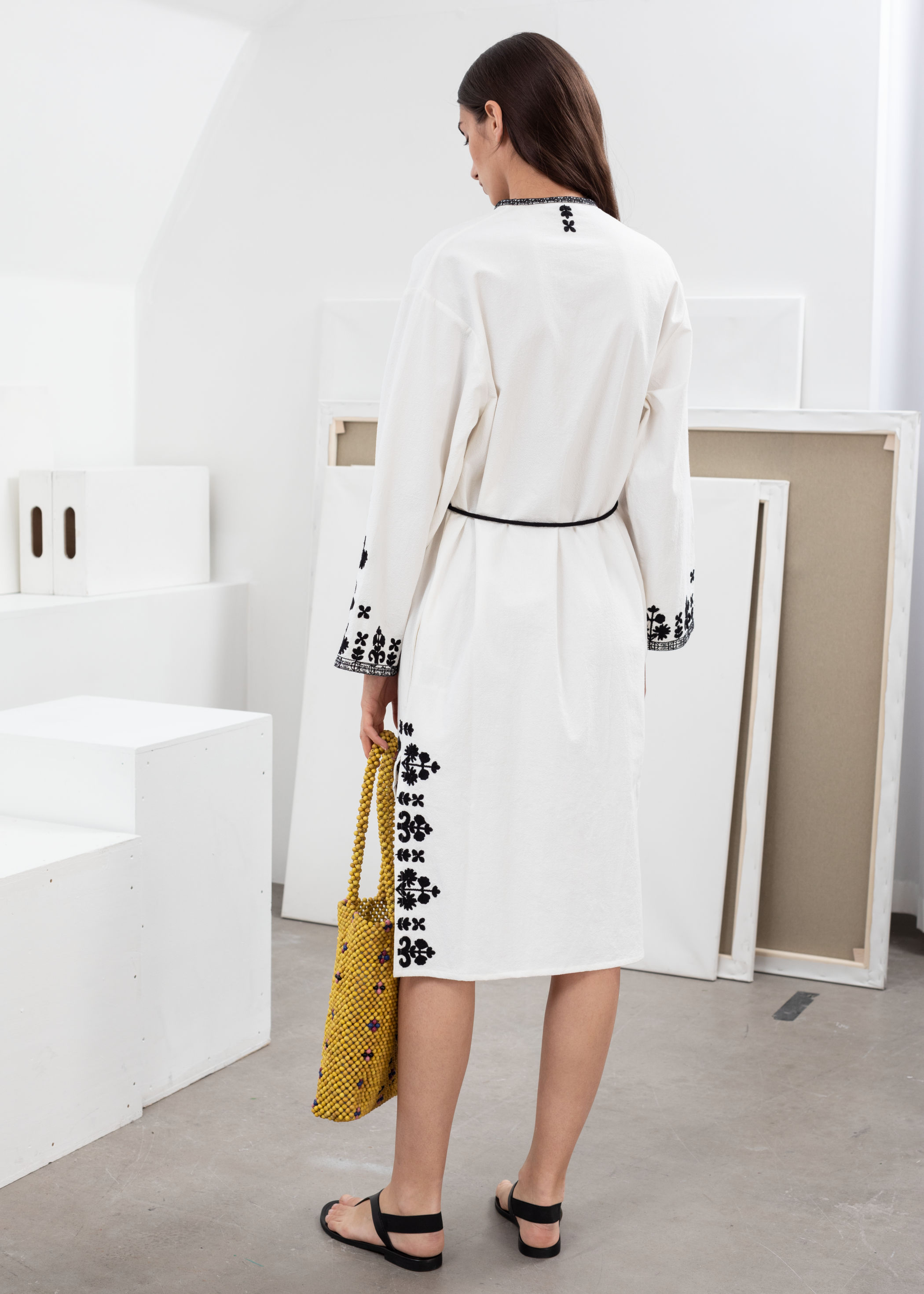 embroidered cotton kaftan
