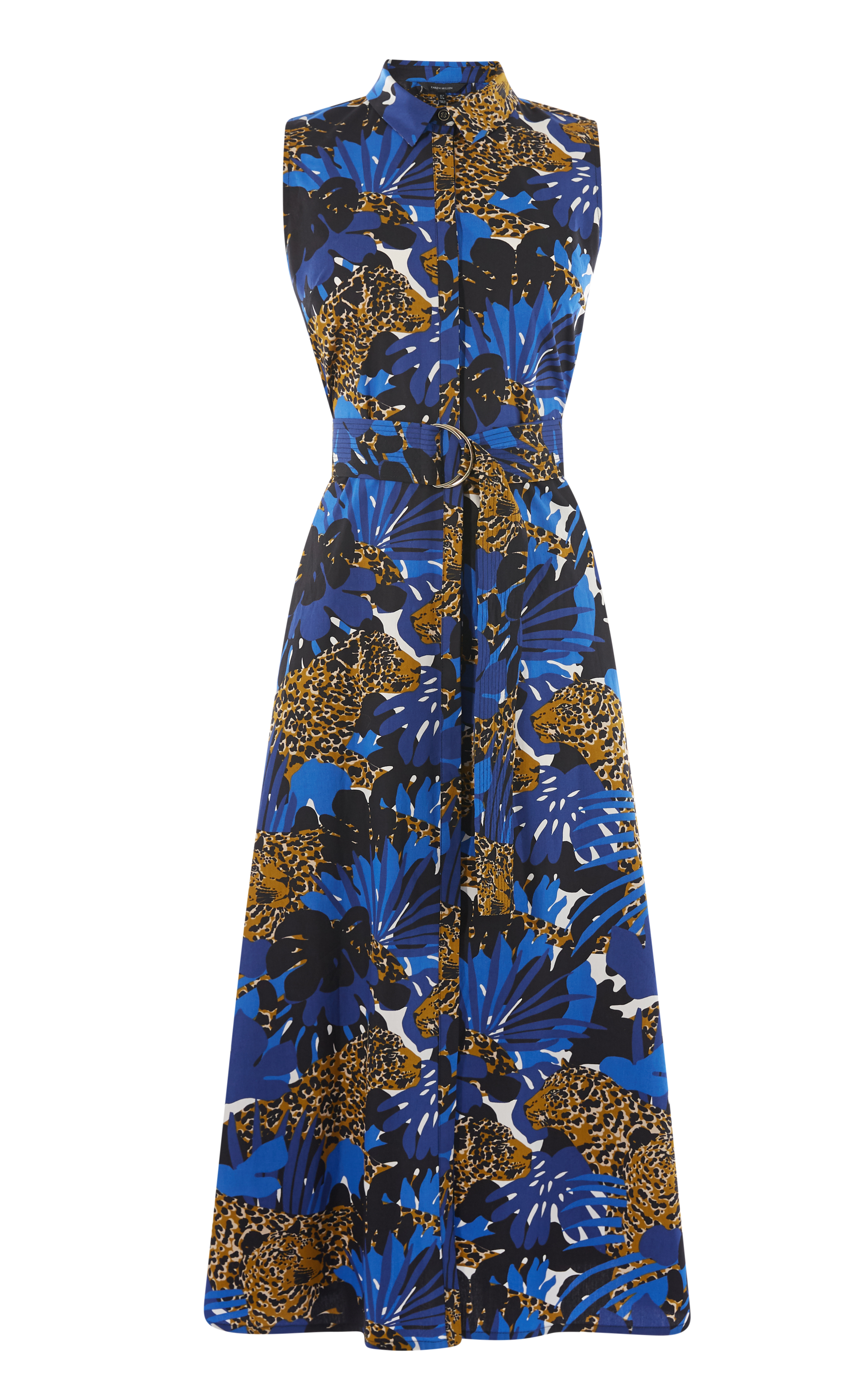 karen millen blue leopard dress