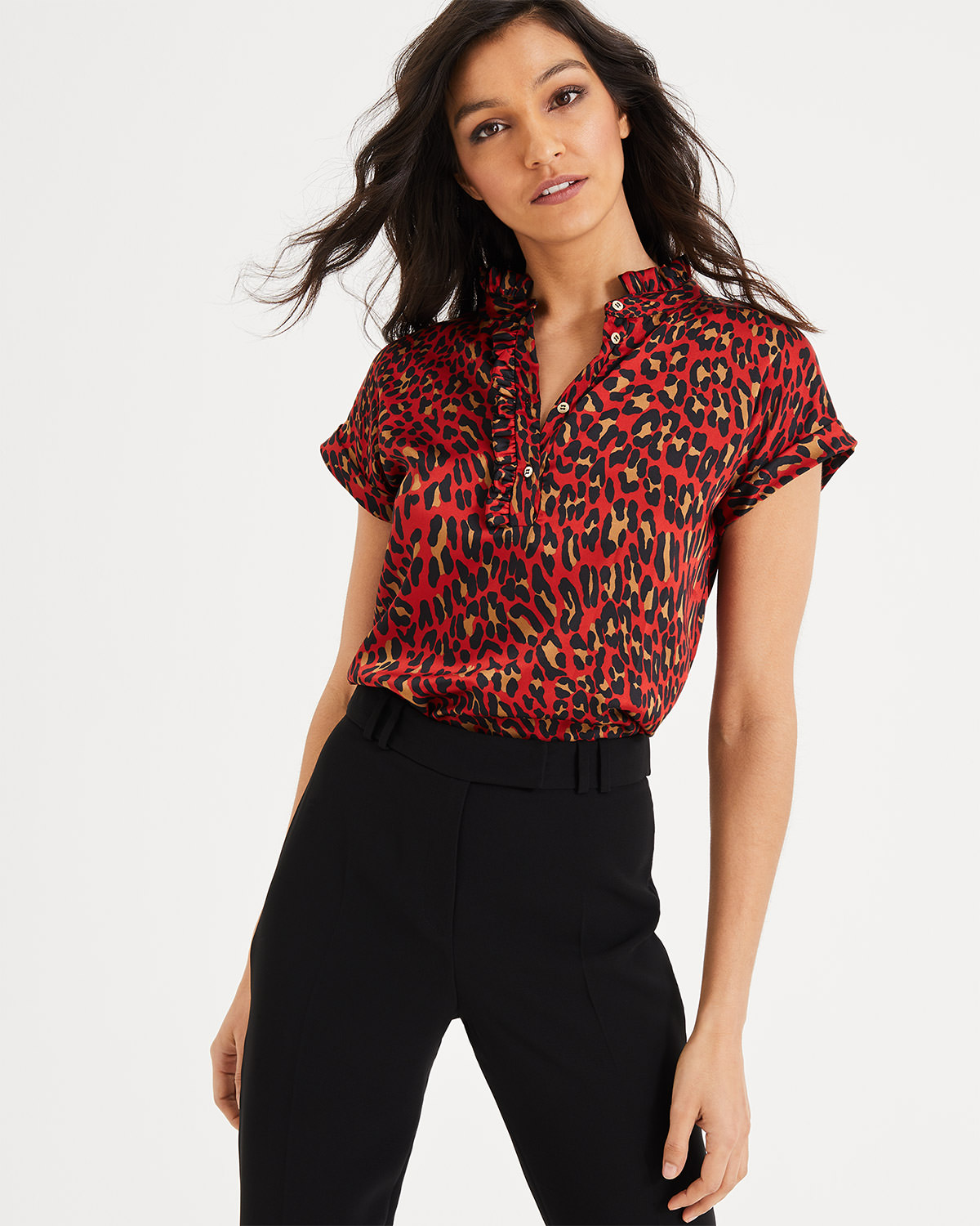 red leopard print top