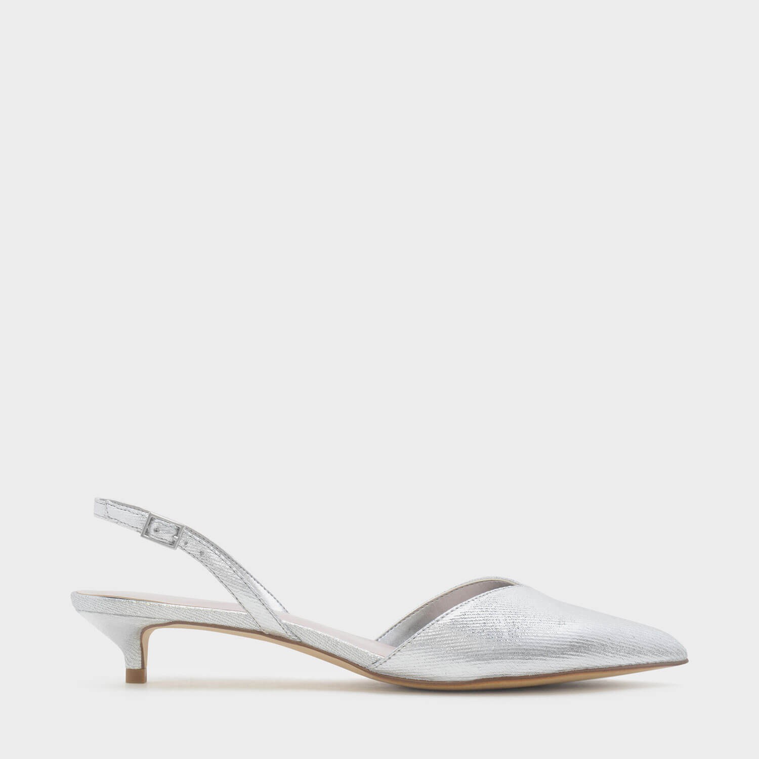 silver sling back shoes