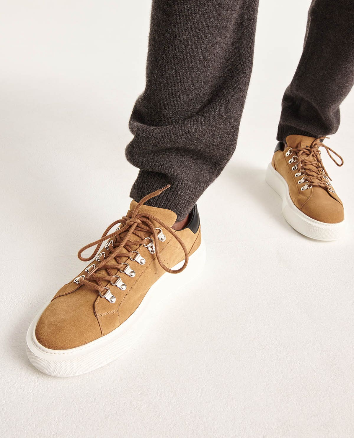 camel suede sneakers