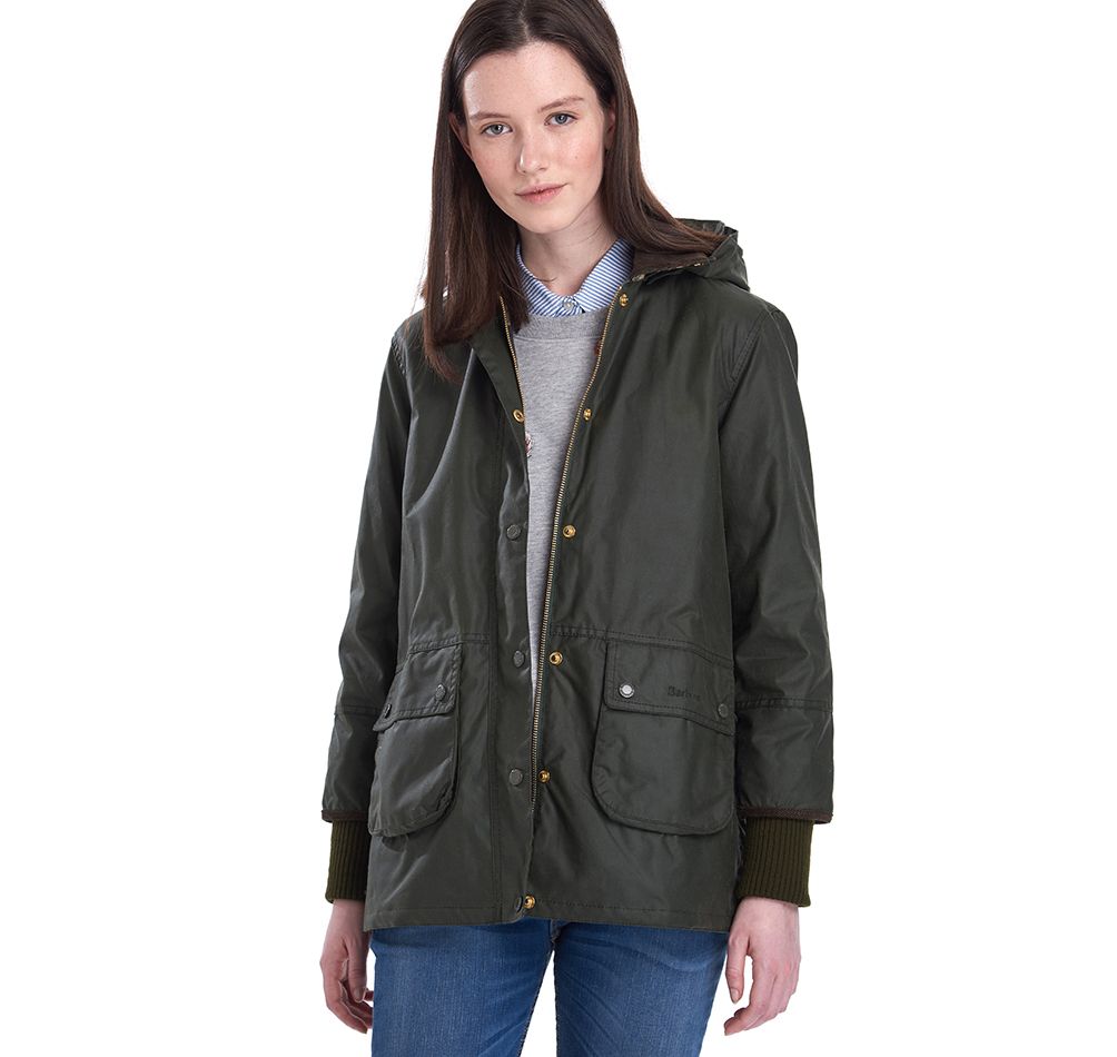 barbour womens waxed jacket with hood