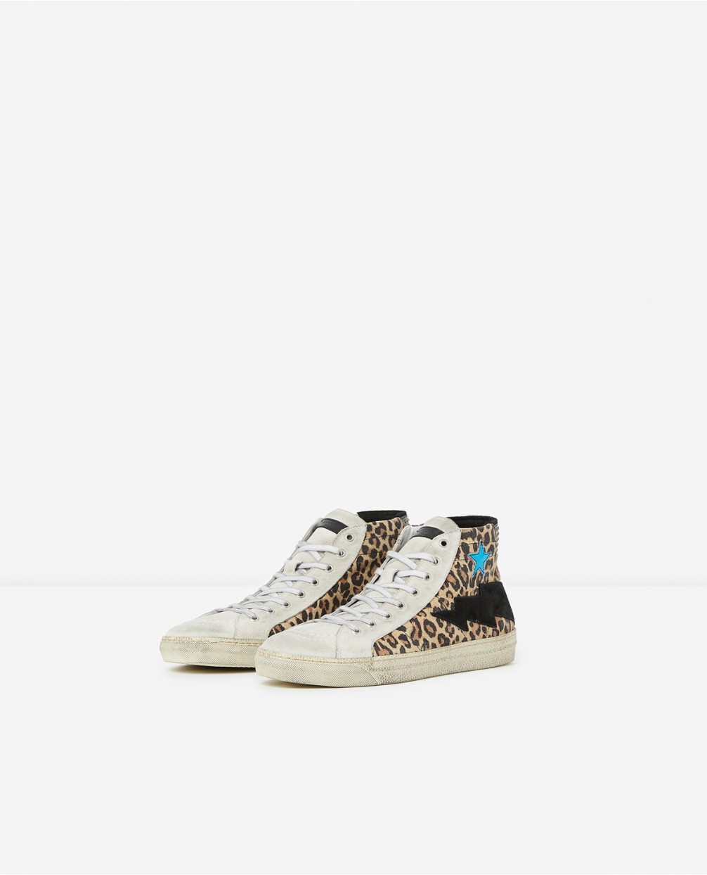 leopard print high top trainers