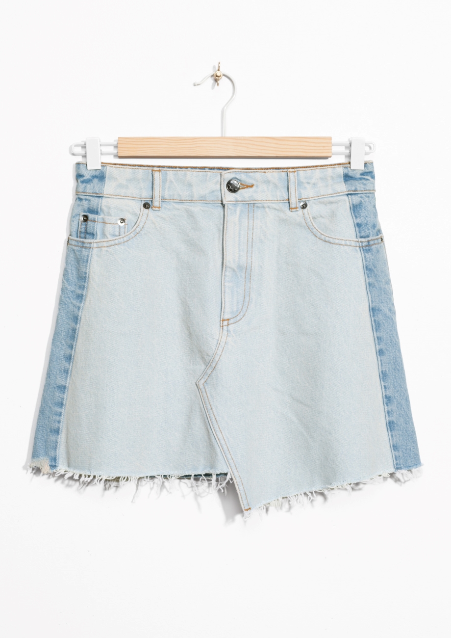 two tone denim skirt