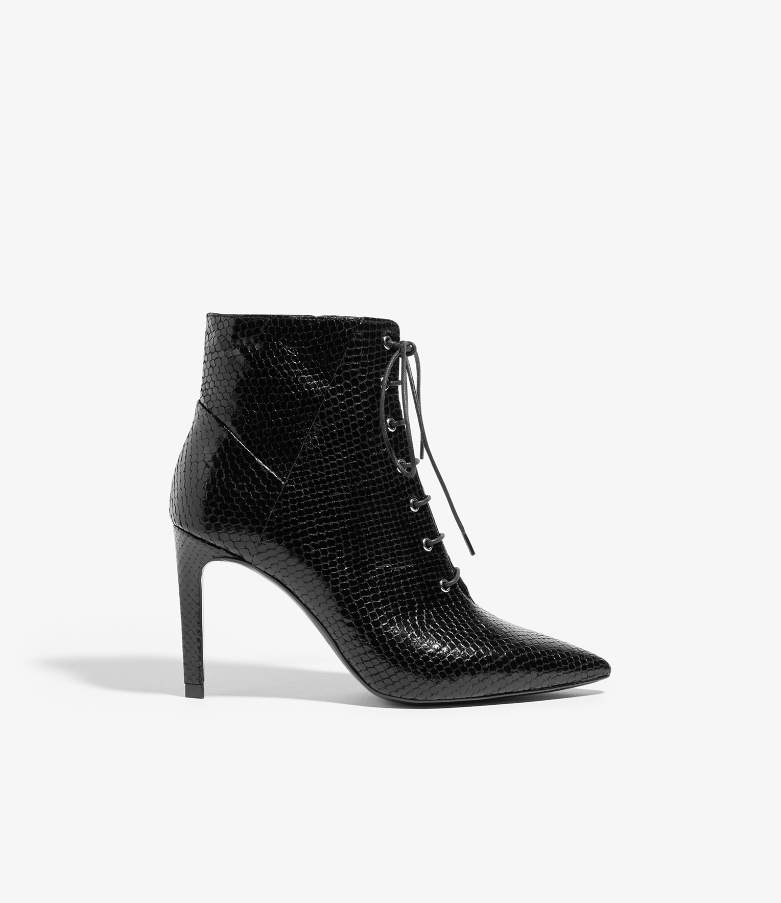 black lace up boots no heel