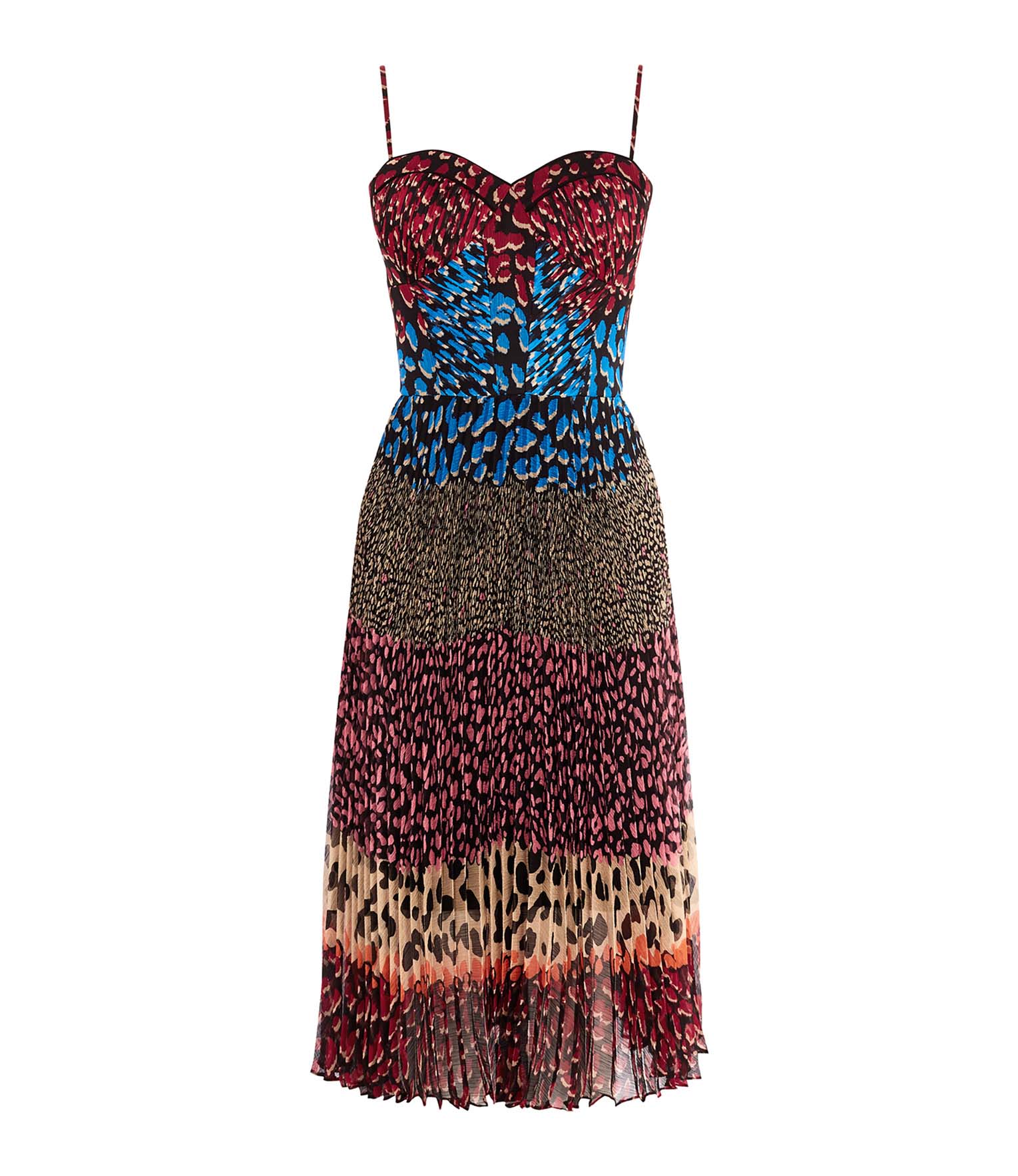karen millen colour block leopard print dress