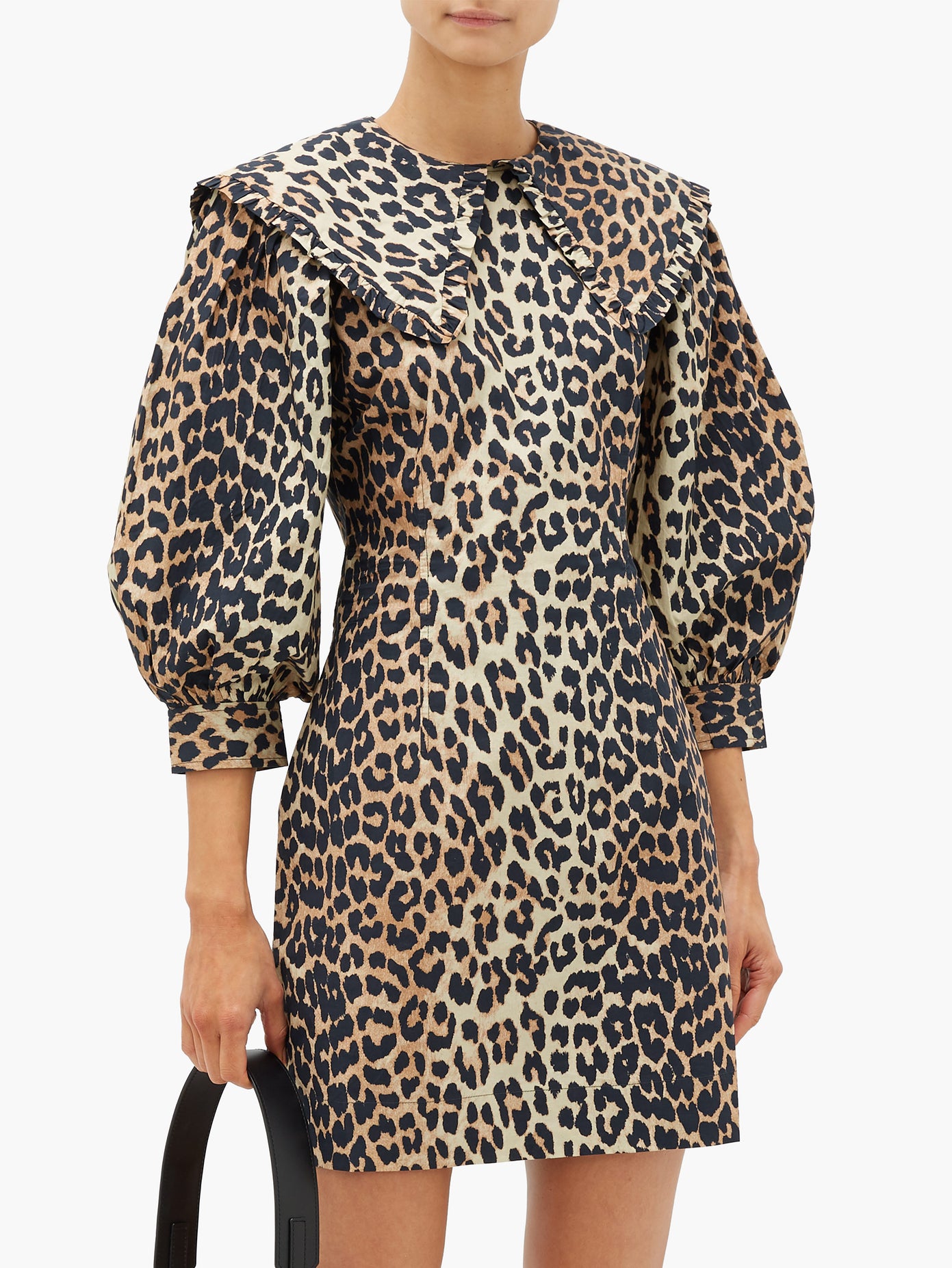 Sailor-Collar Leopard-Print Cotton ...