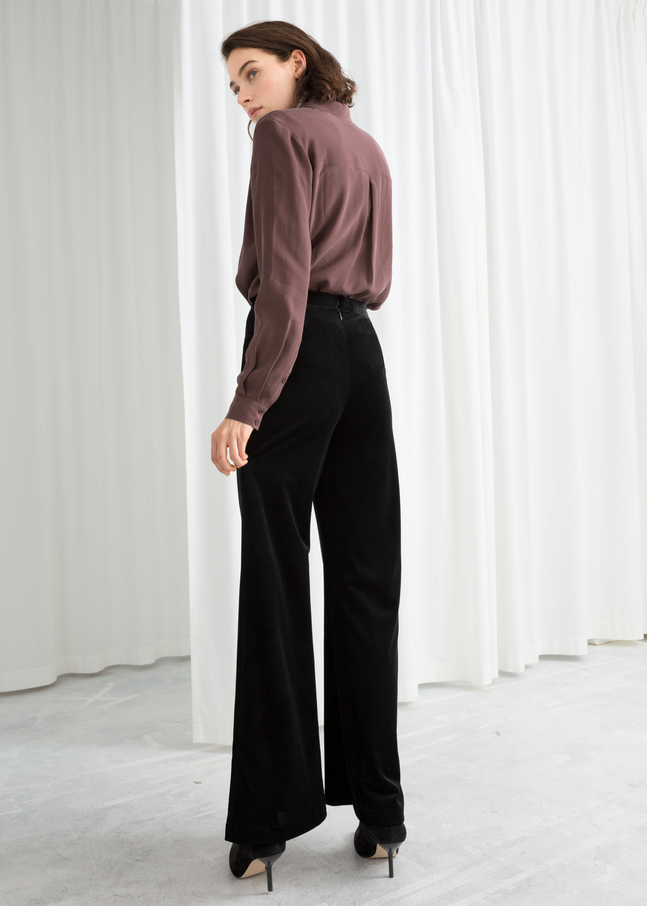 flared velour pants