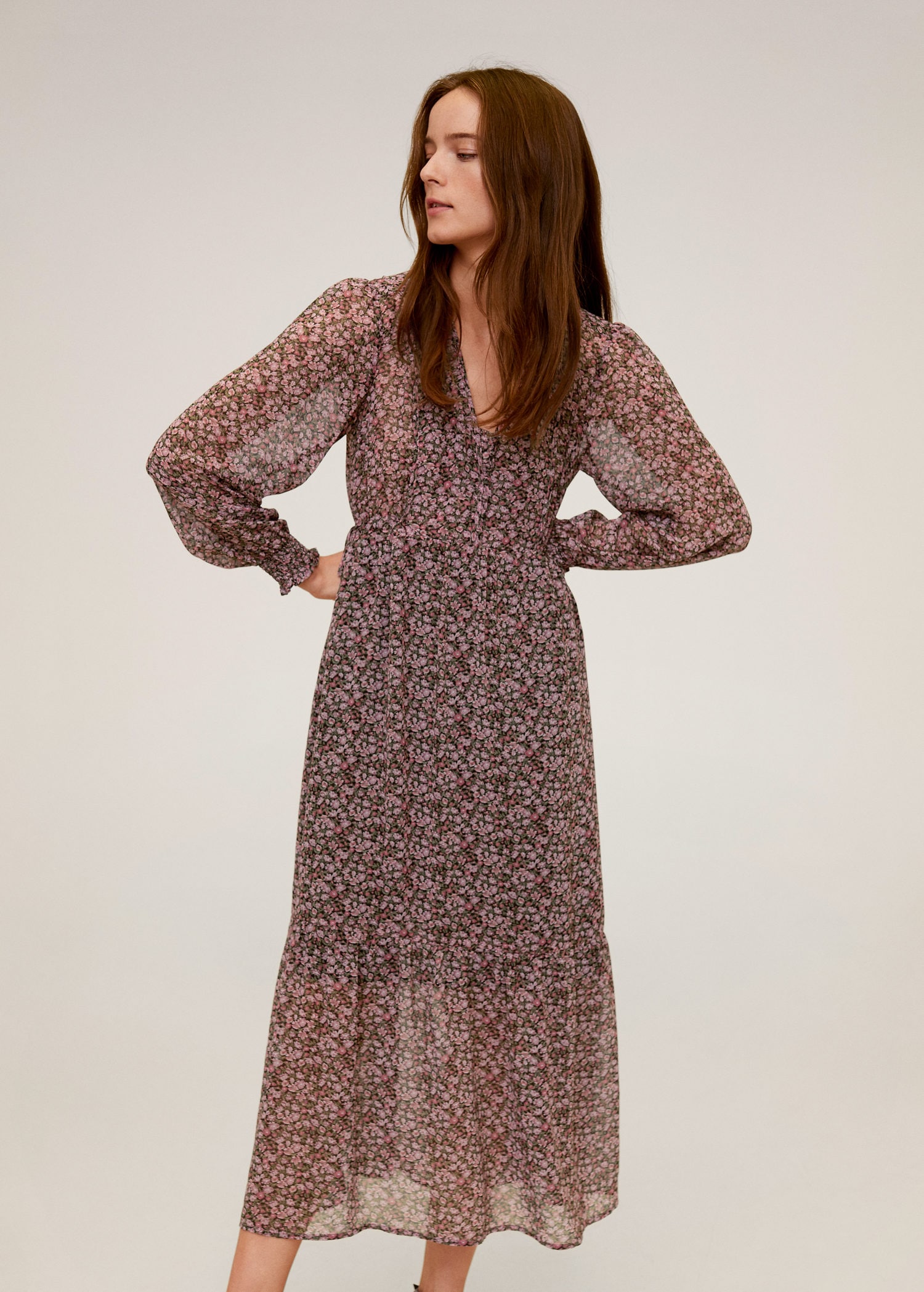 mango midi floral dress