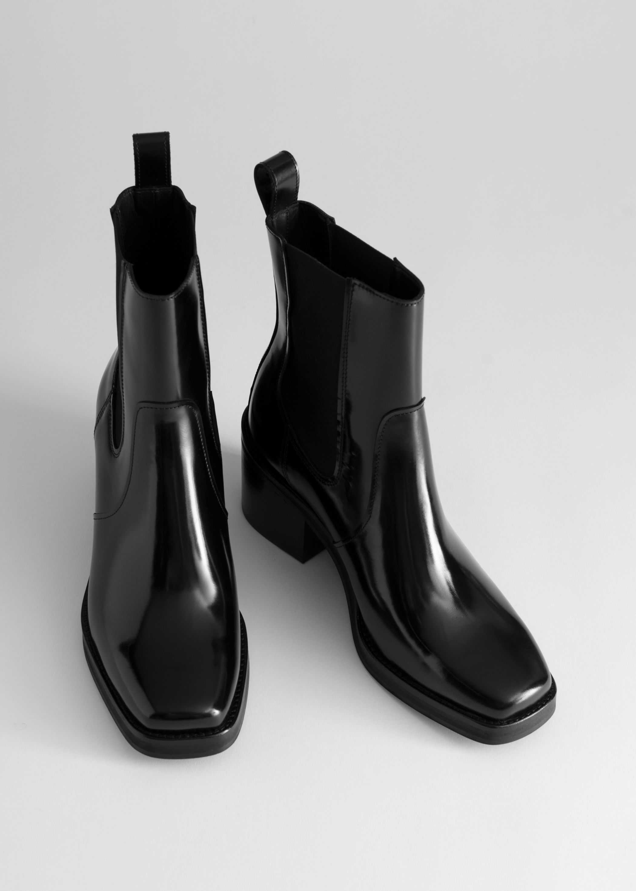 square toe leather boots