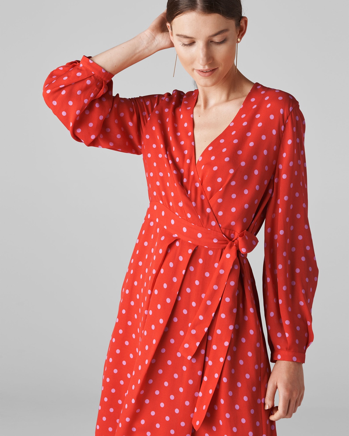 Maria Spot Silk Wrap Dress | Endource