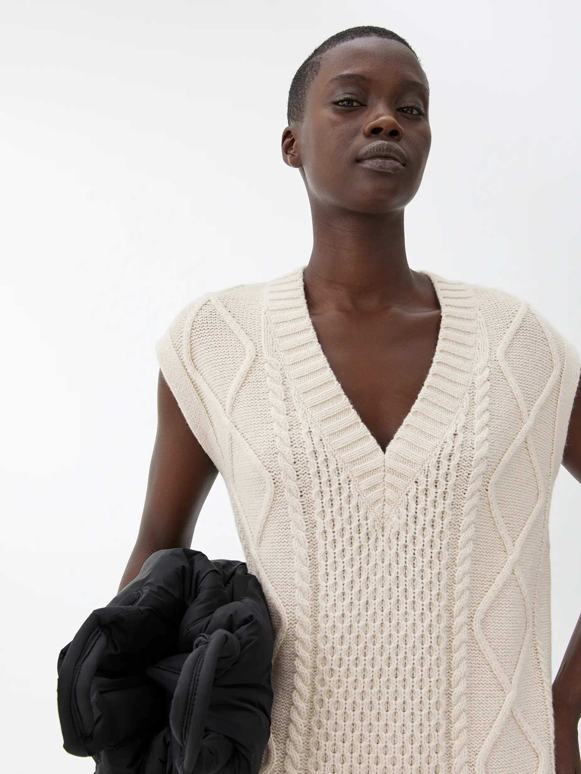 cable knitted vest