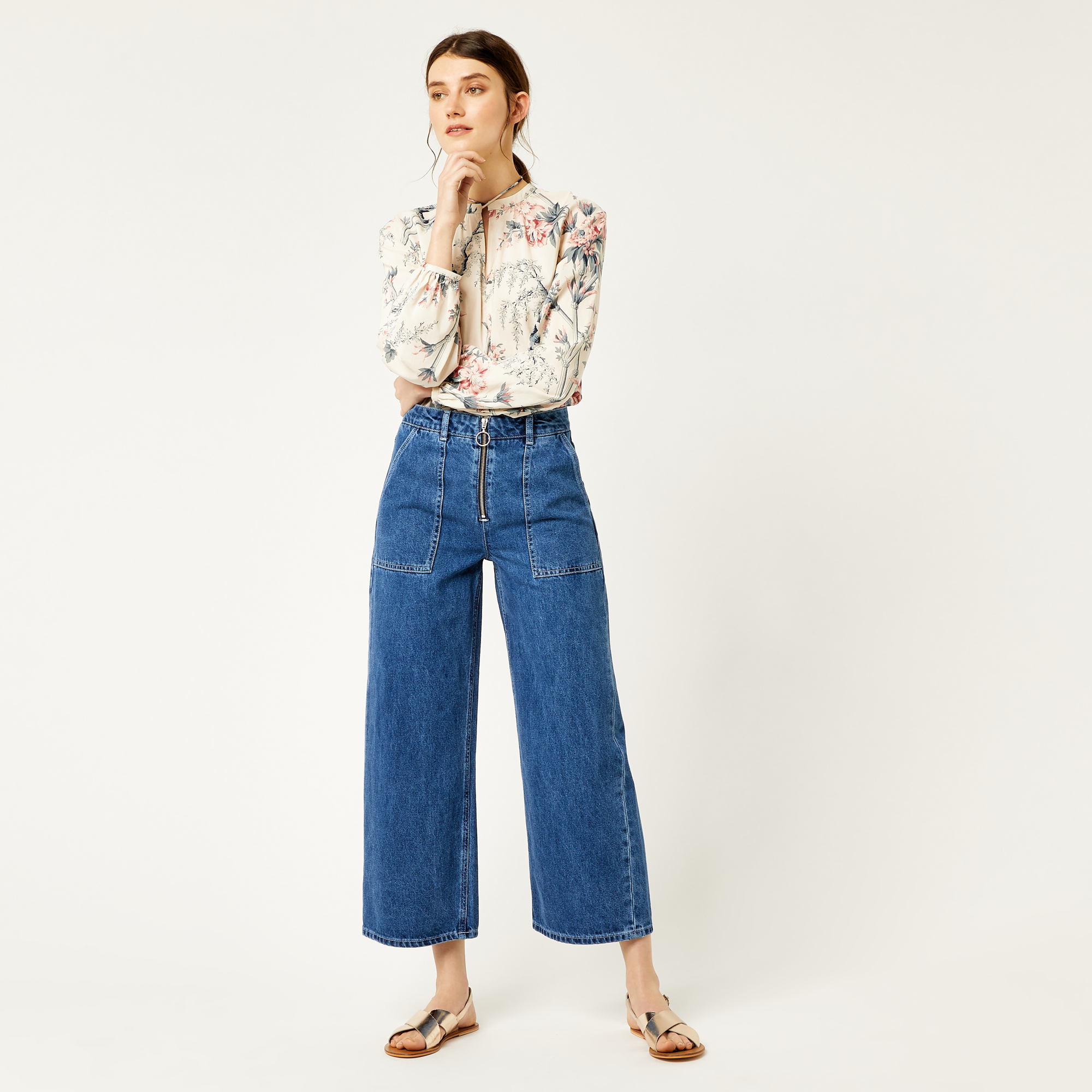 warehouse wide leg jeans