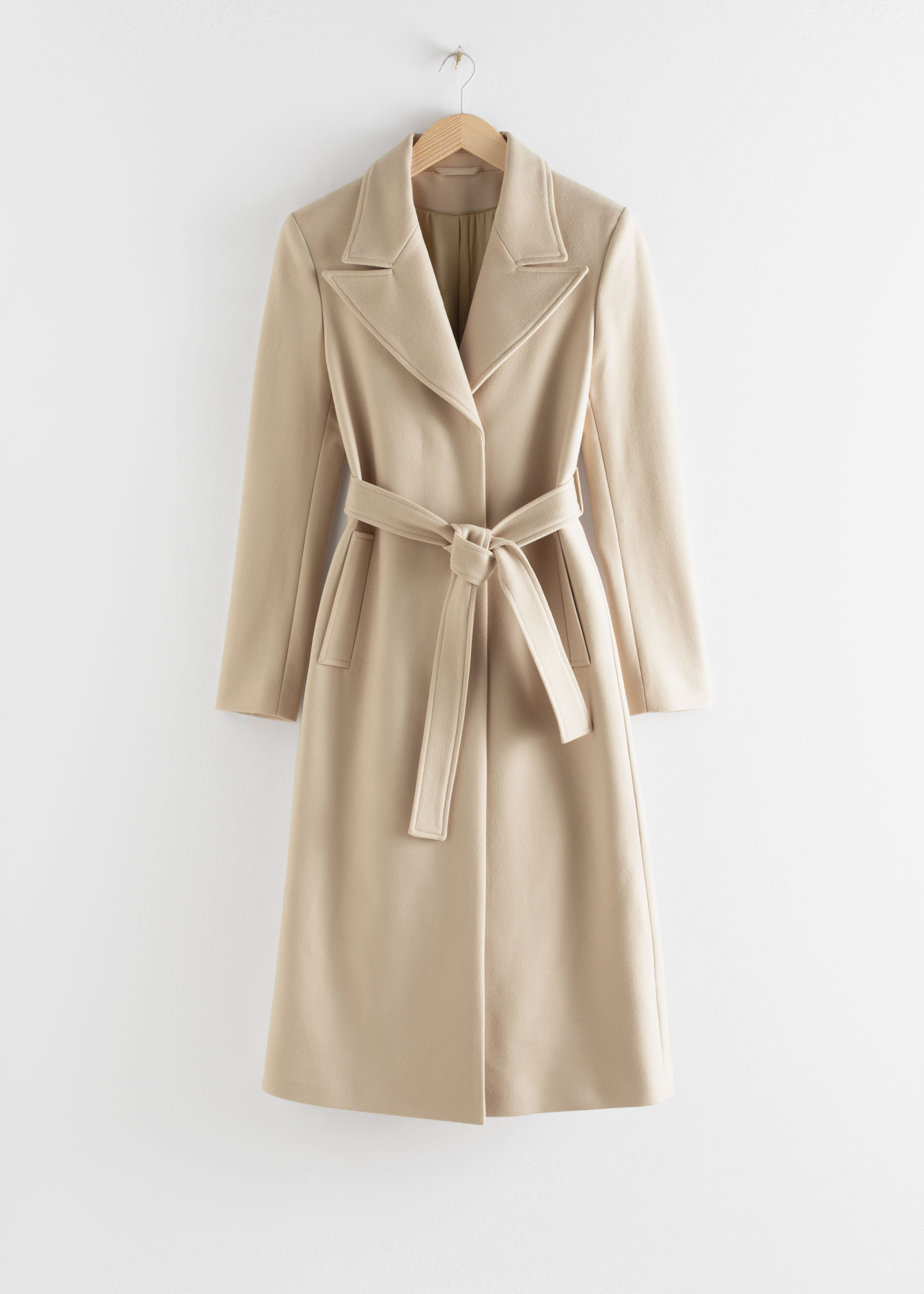 beige maxi coat