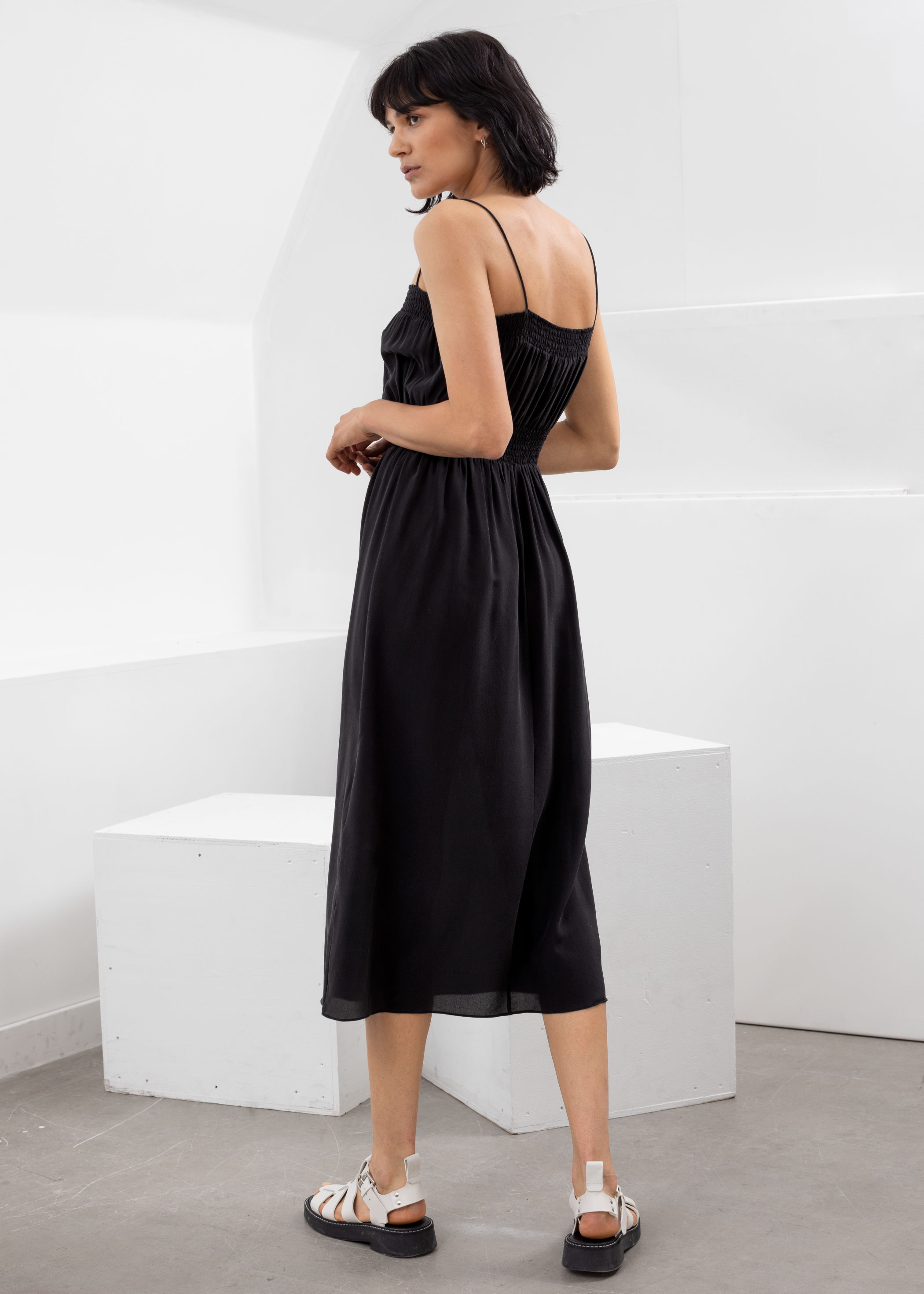 other stories black midi dress