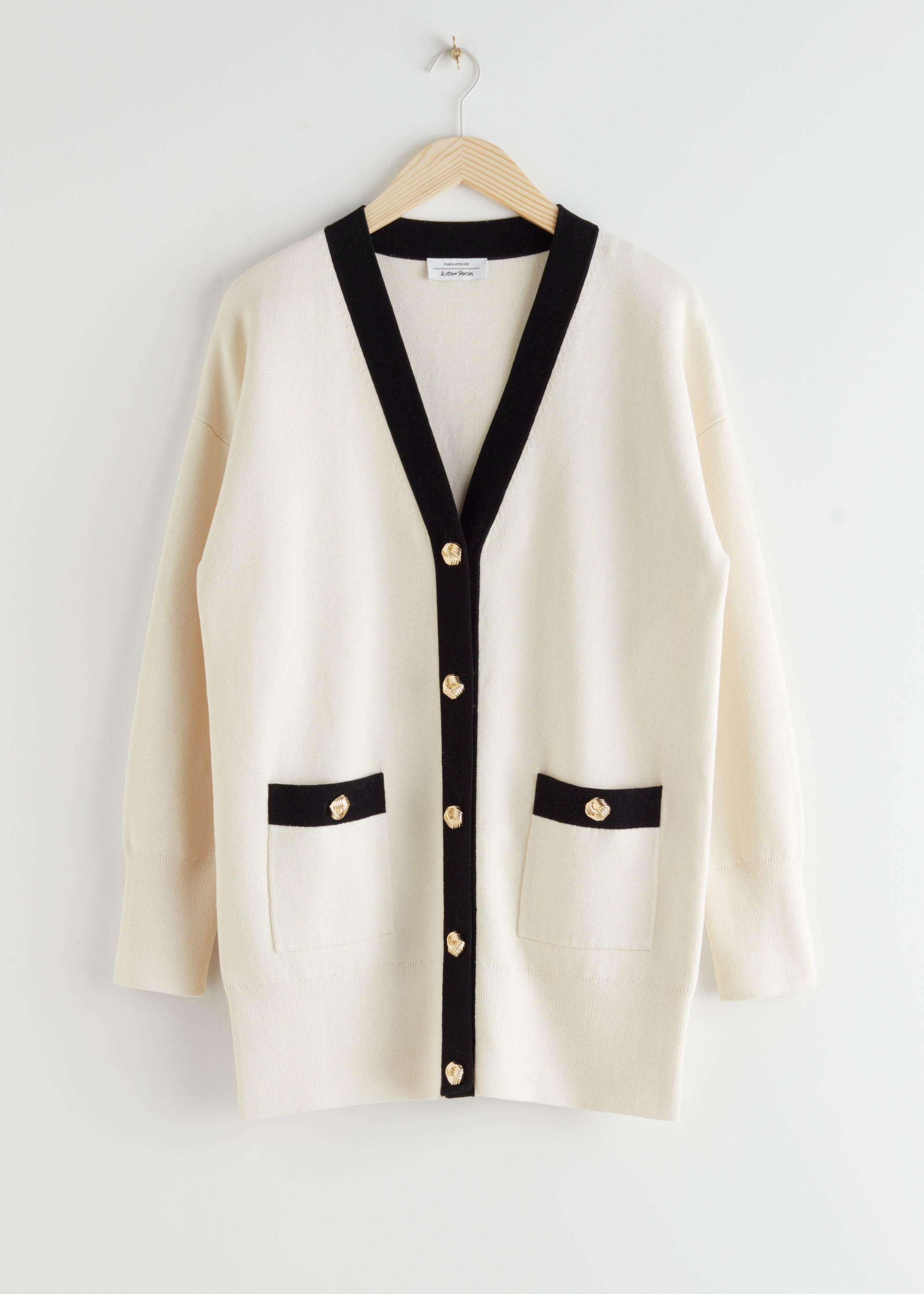 Oversized Gold Button Cardigan Endource