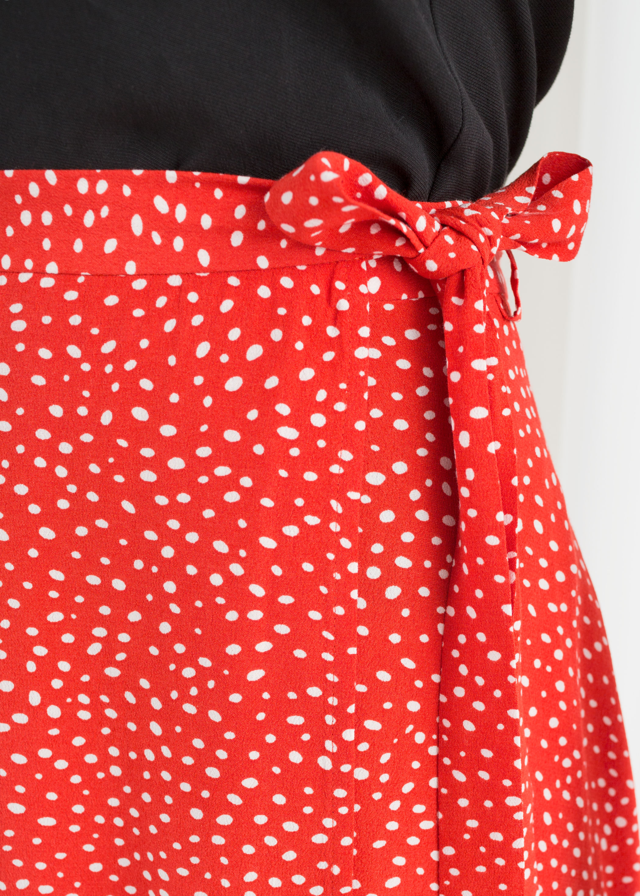 midi wrap skirt polka dot